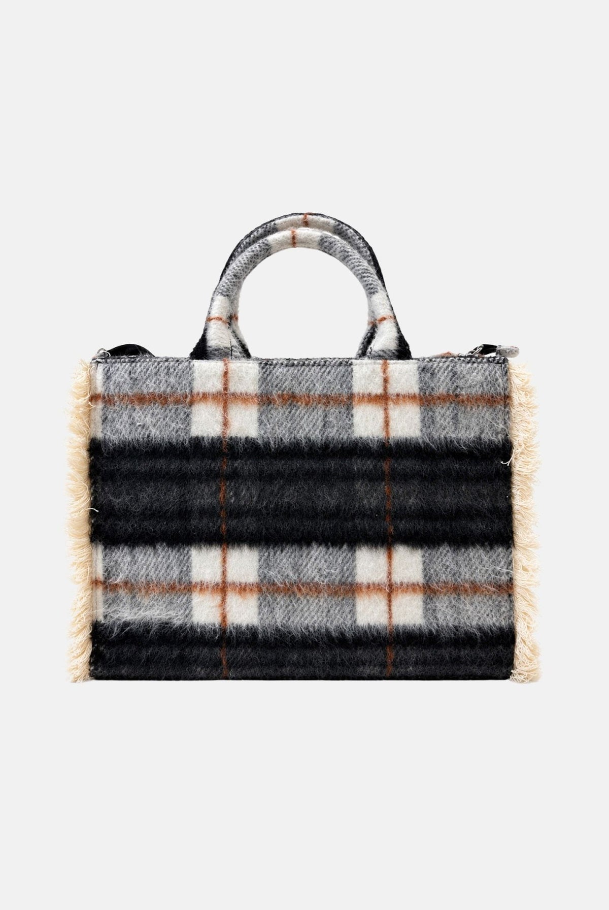 MARC ELLIS Borsa a mano BUBY PLAID L nera per donna con raffinata fantasia scozzese plaid BUBY-PLAID-L BL MARC ELLIS