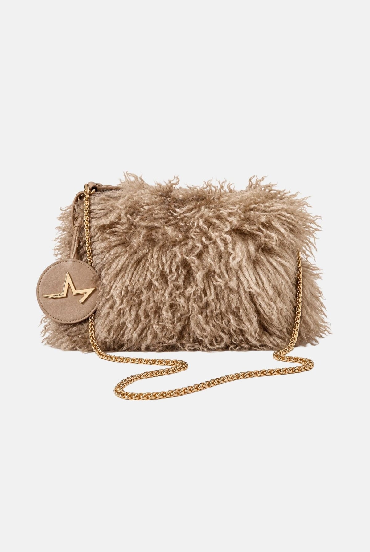 MARC ELLIS Borsa a tracolla BUBY YAK beige chiaro per donna con soffice rivestimento in ecopelliccia effetto pelo di yak BUBY-YAK-C DABE MARC ELLIS