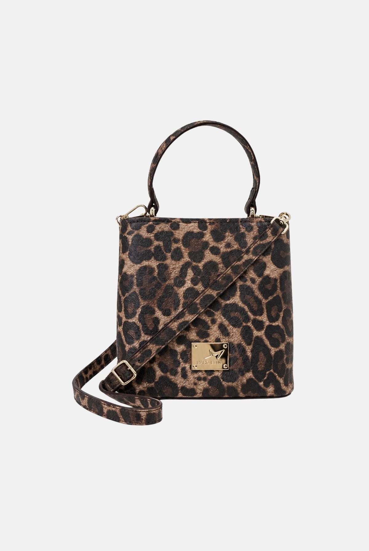 MARC ELLIS Borsa a mano CHERYL-LEOLE marrone leopardato per donna texture effetto cavallino con stampa animalier leopardata. CHERYL-LEO LE MARC ELLIS