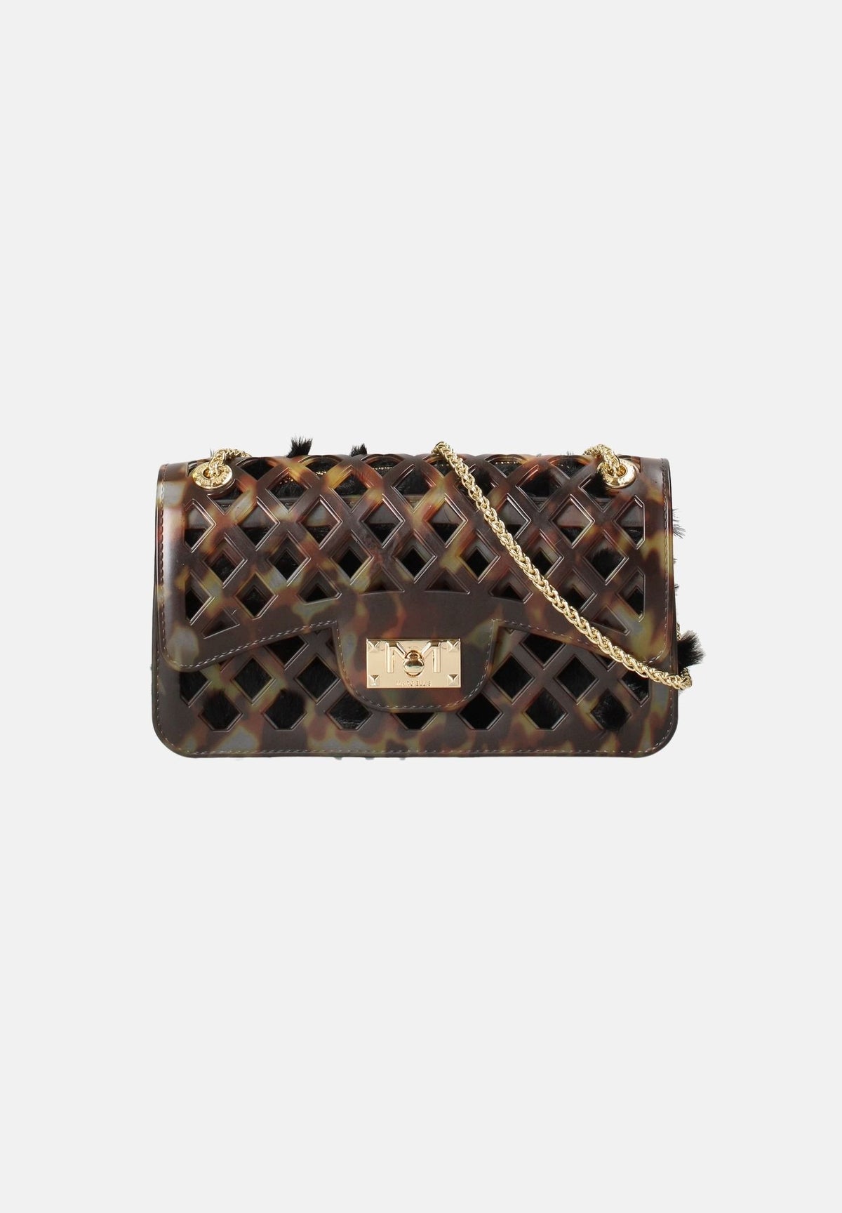 MARC ELLIS Borsa a tracolla FLAT BASK LEO Leopard-Light Gold leopardata marrone da donna FLAT-BASK-LEO LELIGO MARC ELLIS