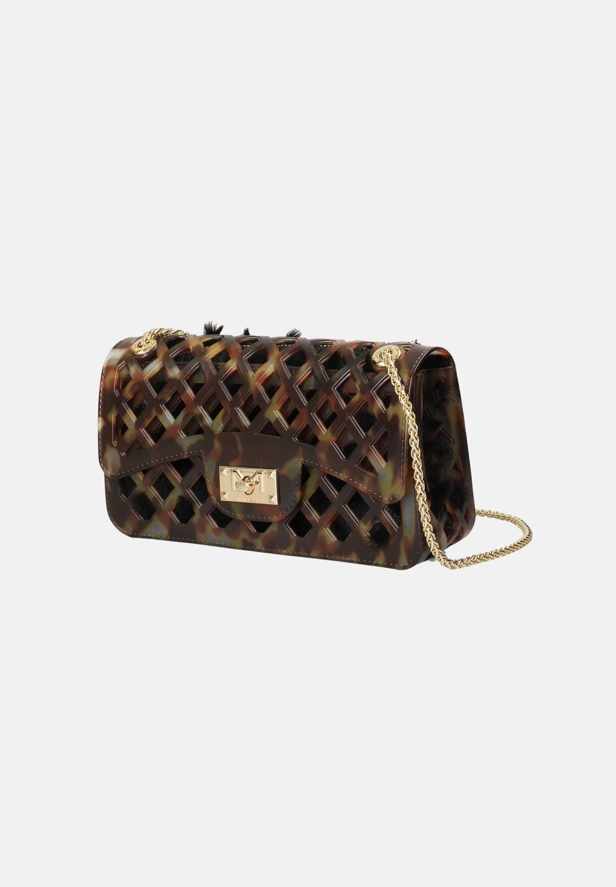 MARC ELLIS Borsa a tracolla FLAT BASK LEO Leopard-Light Gold leopardata marrone da donna FLAT-BASK-LEO LELIGO MARC ELLIS