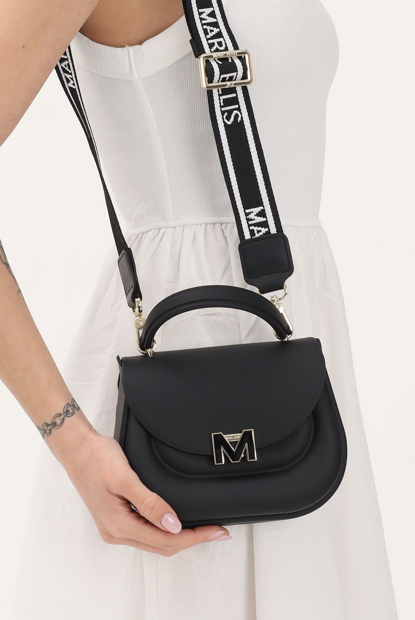 MARC ELLIS Borsa a mano Flat Jelly 26 nera da donna FLAT-JELLY26 BLLIGO MARC ELLIS