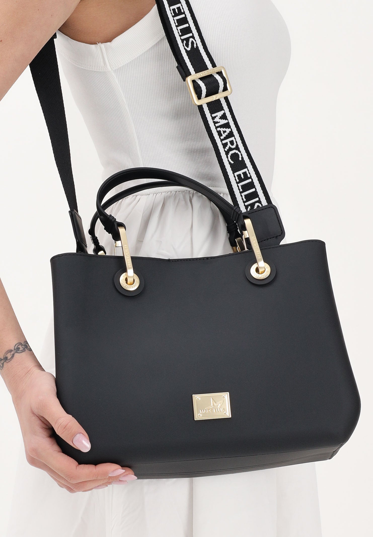 MARC ELLIS Borsa a mano Flat Kira nera da donna FLAT-KIRA BLMAGO MARC ELLIS