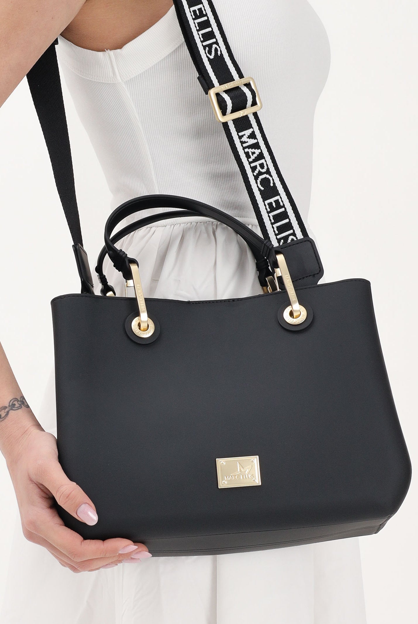 MARC ELLIS Borsa a mano Flat Kira nera da donna FLAT-KIRA BLMAGO MARC ELLIS