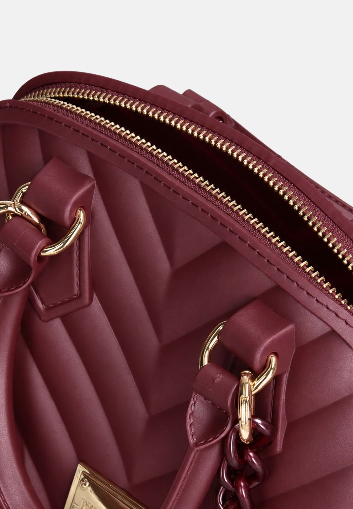 MARC ELLIS Borsa a mano FLAT MAYA M bordeaux per donna con elegante lavorazione trapuntata a chevron FLAT-MAYA-M27 BUMAGO MARC ELLIS