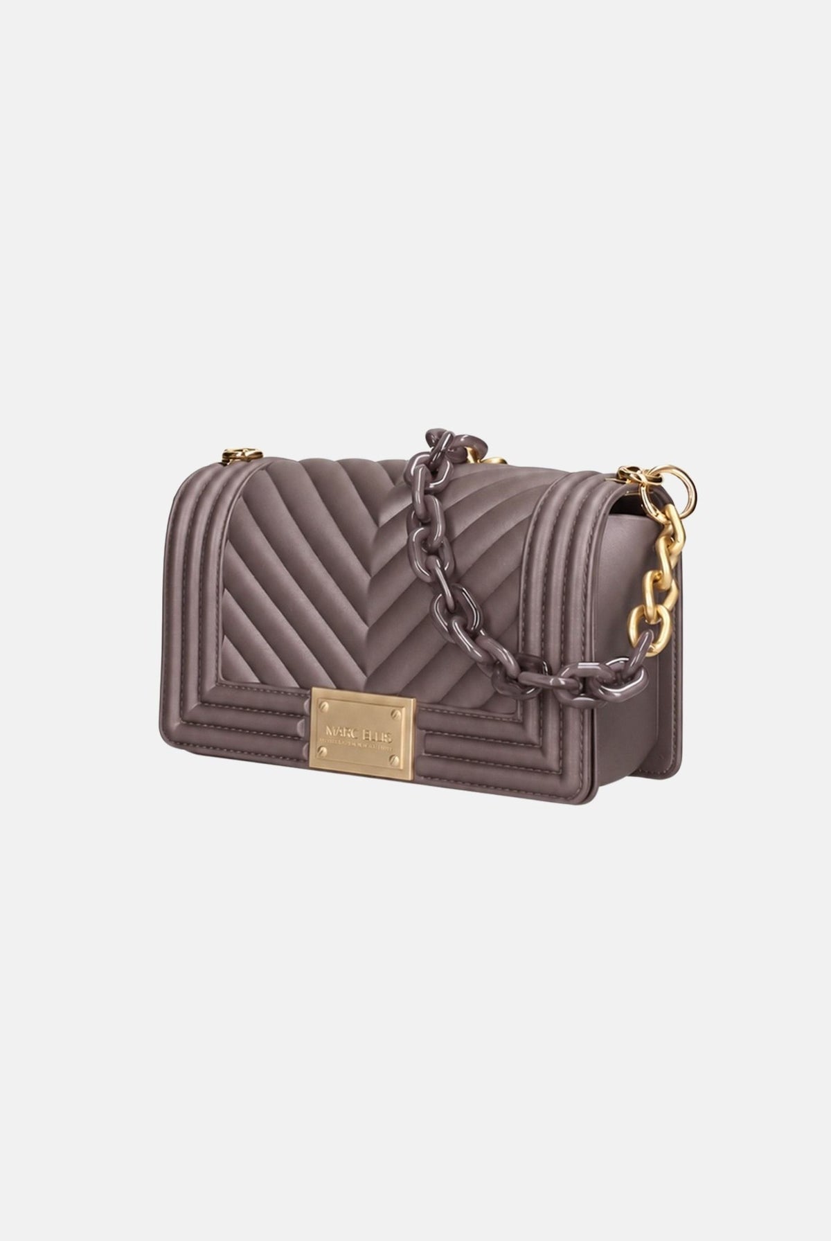 MARC ELLIS Borsa FLAT S marrone chiaro per donna con elegante motivo trapuntato a chevron FLAT-S27 CHMAGO MARC ELLIS