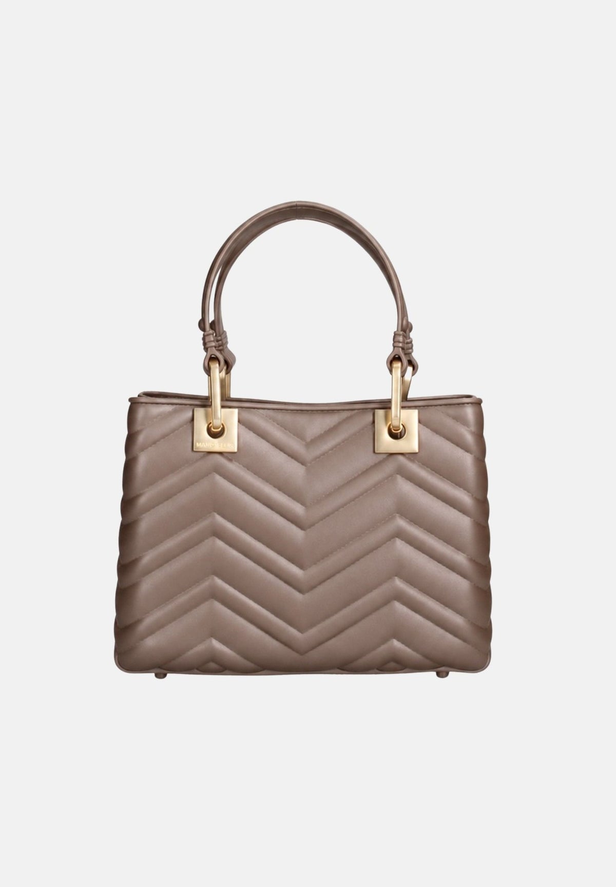 MARC ELLIS Borsa a mano KRISSY WAVE S 27 choccolate marrone da donna con lavorazione matelassé e charm dorati. KRISSY-WAVE-S27 CHLIGO MARC ELLIS