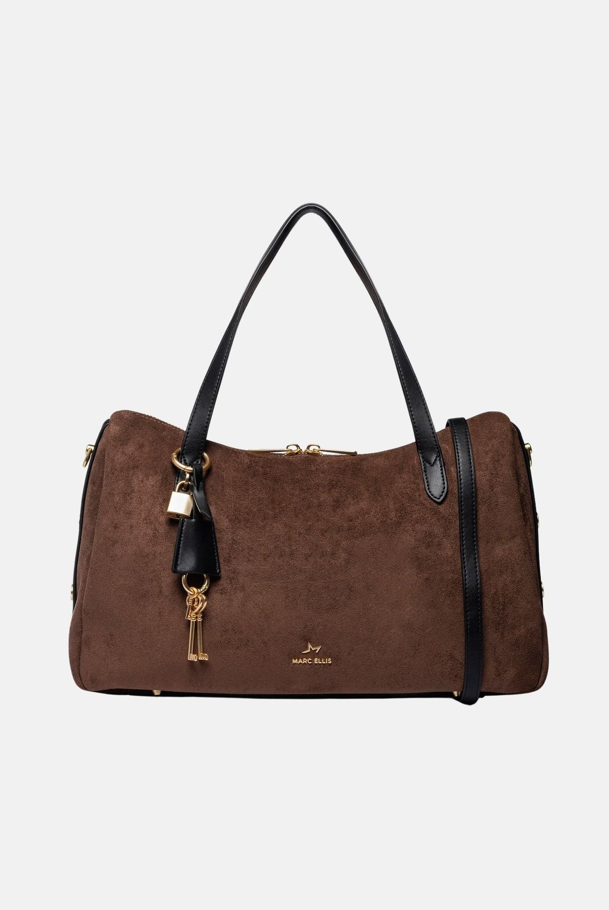 MARC ELLIS Borsa a spalla ROBYNNE-KEYCH marrone cioccolato per donna con morbida texture scamosciata ROBYNNE-KEY CH MARC ELLIS