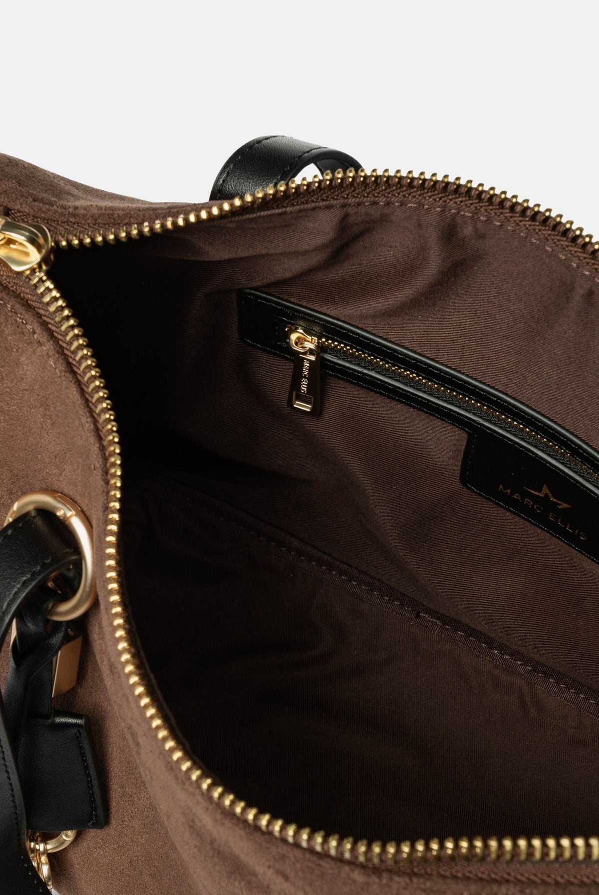 MARC ELLIS Borsa a spalla ROBYNNE-KEYCH marrone cioccolato per donna con morbida texture scamosciata ROBYNNE-KEY CH MARC ELLIS