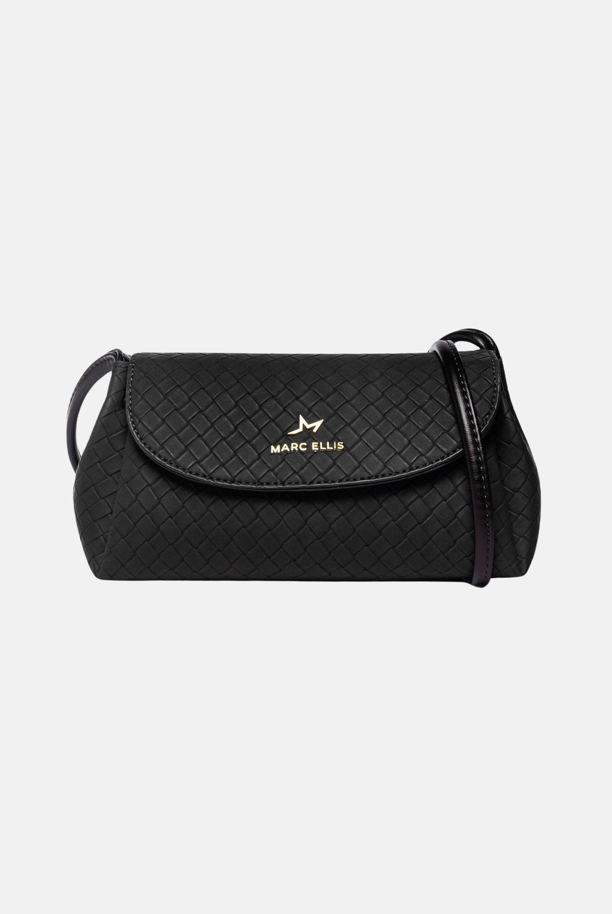MARC ELLIS Borsa a tracolla SIBYL SUEDE nera per donna con elegante patta frontale trapuntata SIBYL-SUEDE BL MARC ELLIS