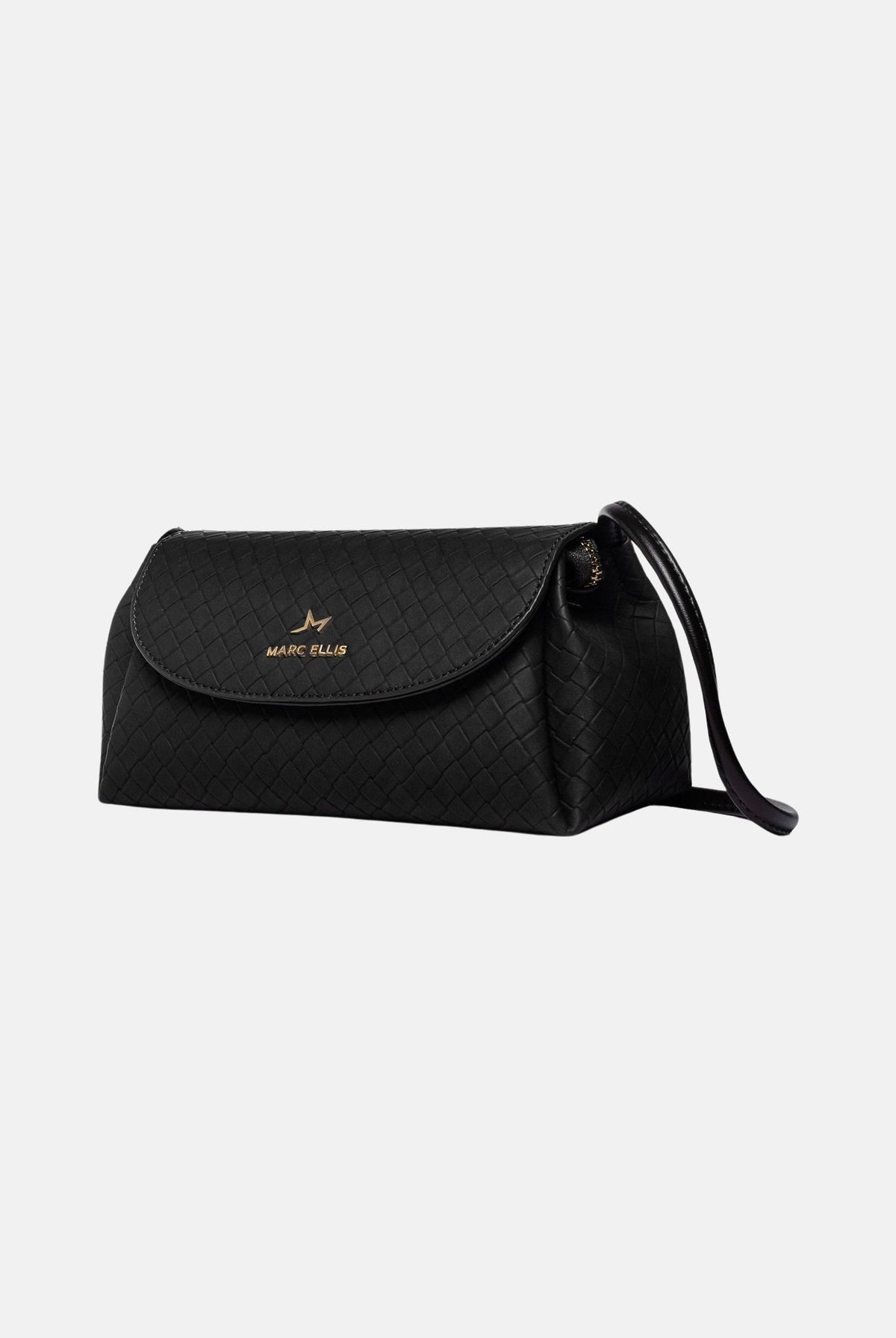 MARC ELLIS Borsa a tracolla SIBYL SUEDE nera per donna con elegante patta frontale trapuntata SIBYL-SUEDE BL MARC ELLIS