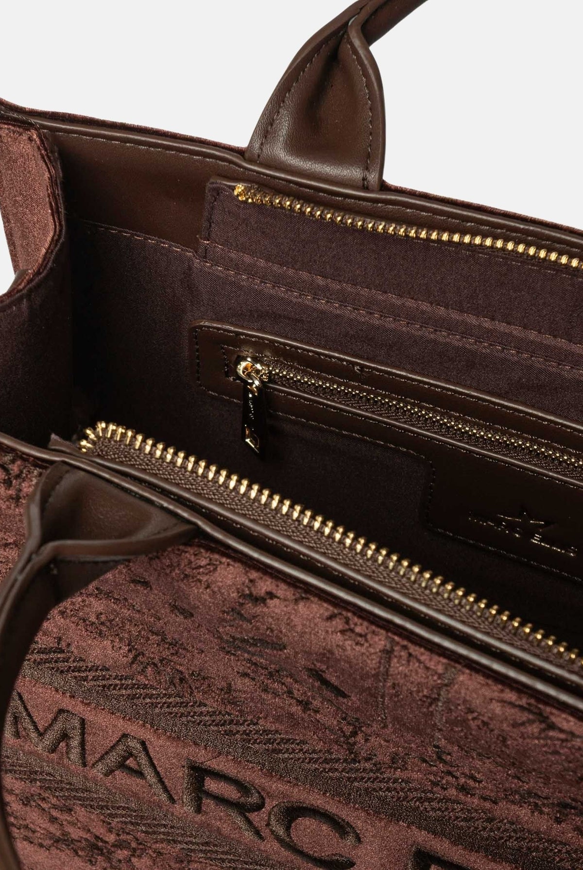 MARC ELLIS Borsa SOPHY L marrone cioccolato per donna con elegante motivo jacquard logato SOPHY-L CH MARC ELLIS