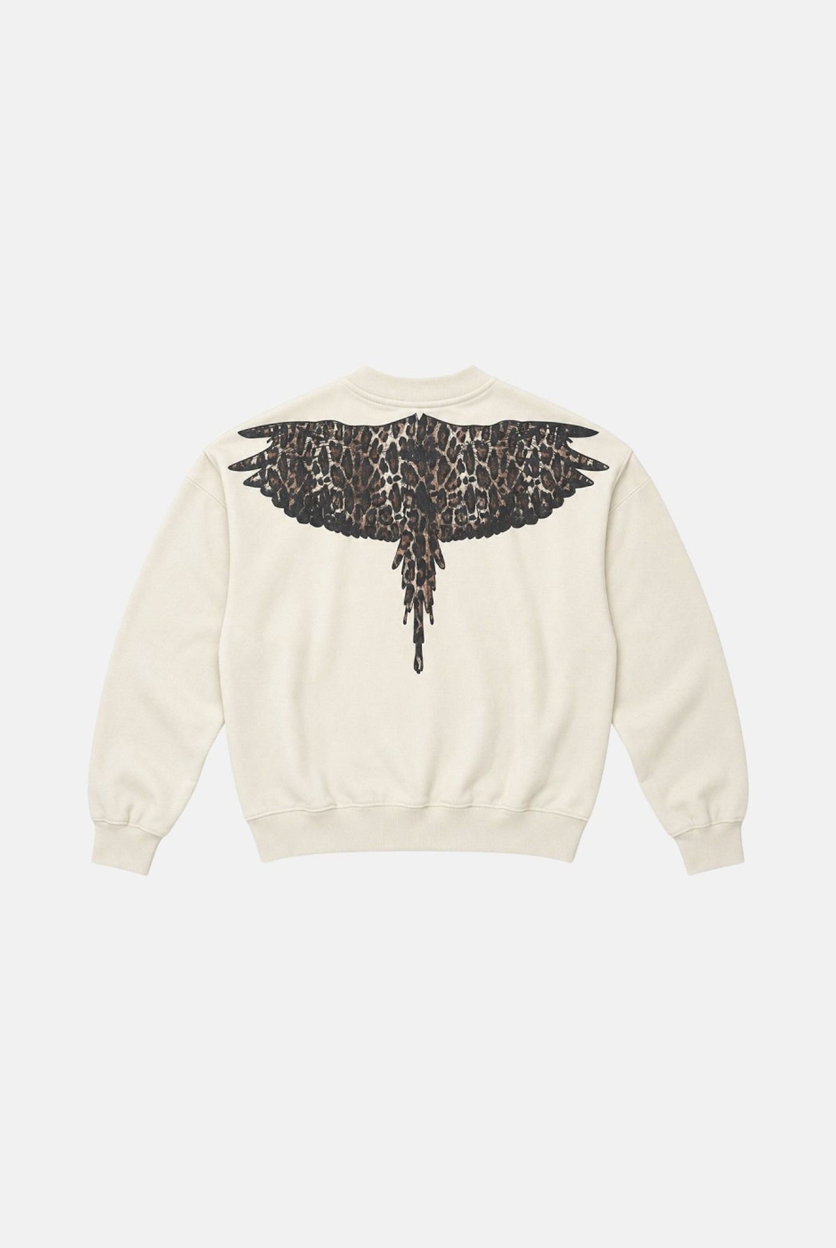 MARCELO BURLON COUNTY OF MILAN Felpa girocollo latte-bianca per donna con raffinato ricamo geometrico sul petto 26ICM30238 LA MARCELO BURLON COUNTY OF MILAN