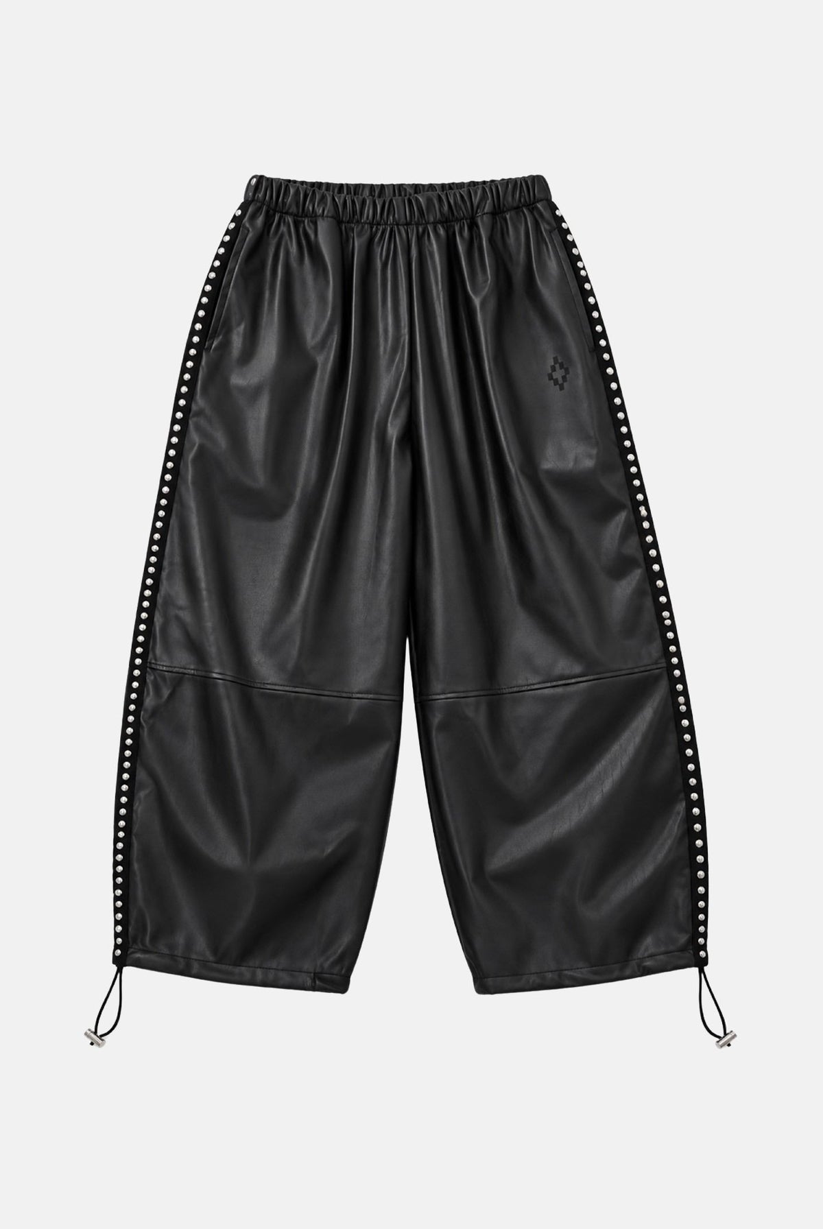 MARCELO BURLON COUNTY OF MILAN Pantaloni wide leg nero da donna effetto eco-pelle 26ICM30278 NE MARCELO BURLON COUNTY OF MILAN