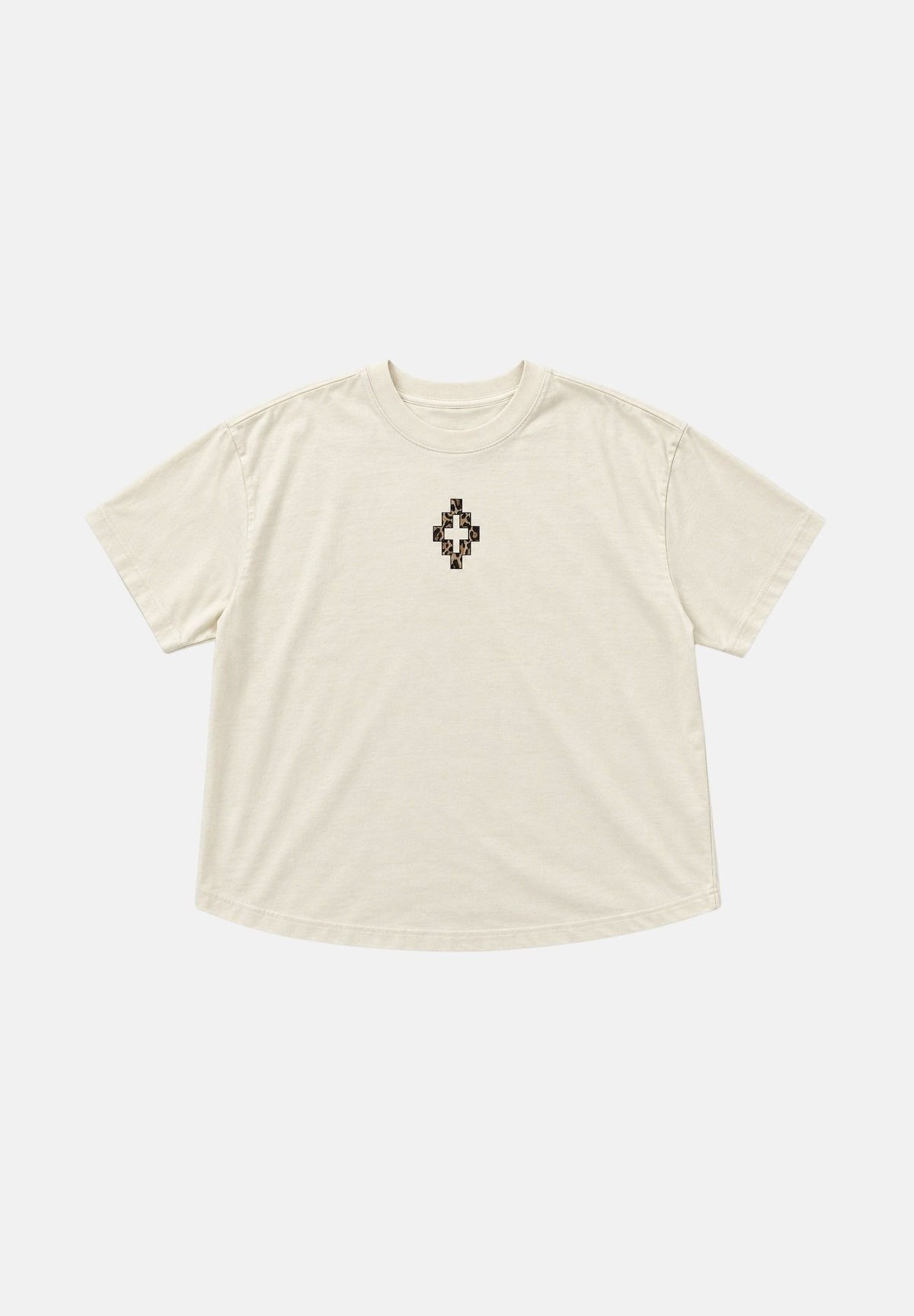 MARCELO BURLON COUNTY OF MILAN T-shirt manica corta color latte per donna con logo animalier sul petto 26ICM30240 LA MARCELO BURLON COUNTY OF MILAN