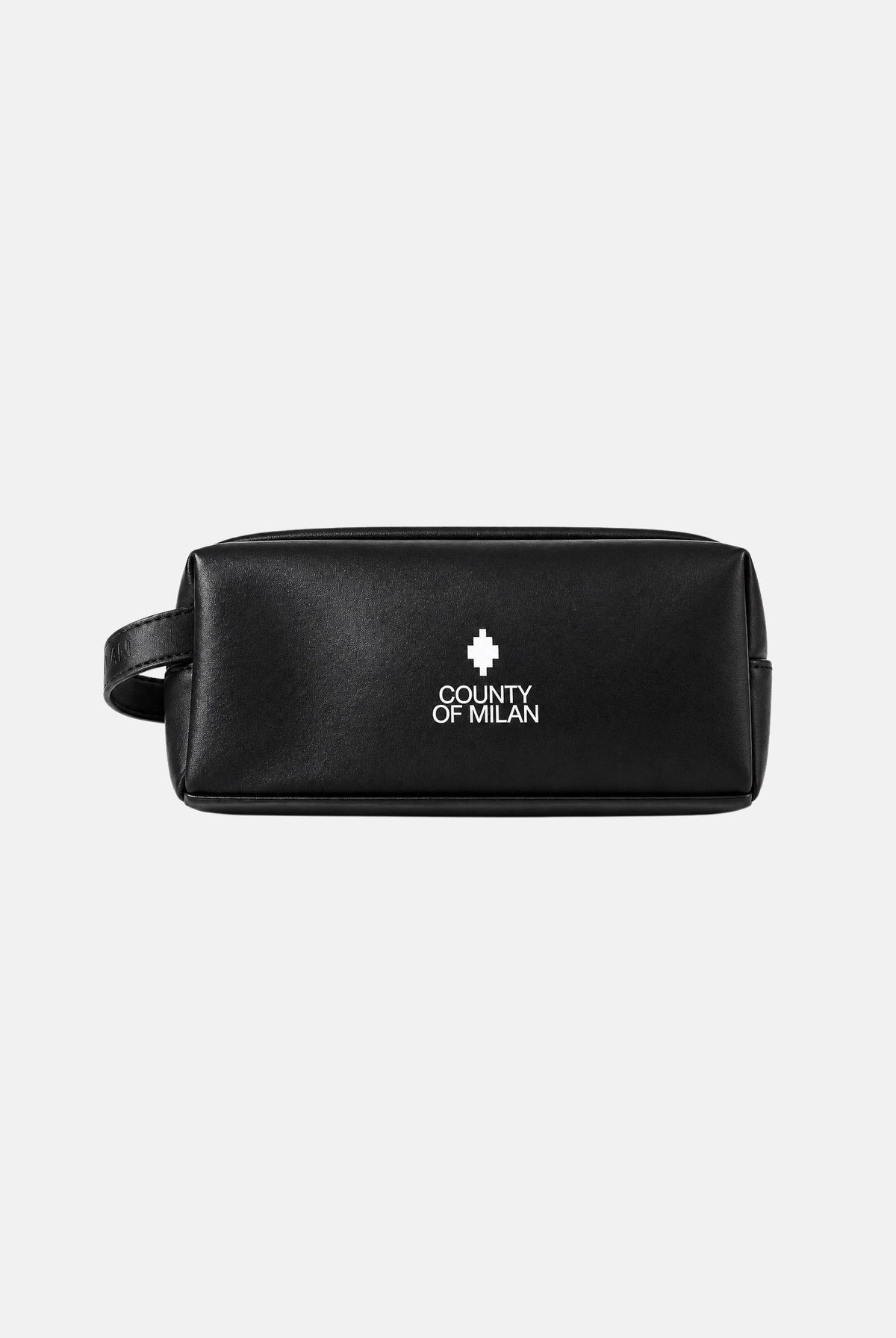 MARCELO BURLON COUNTY OF MILAN Borsa a mano-beauty case nera per uomo e donna con mini logo COMAF261025 . MARCELO BURLON COUNTY OF MILAN