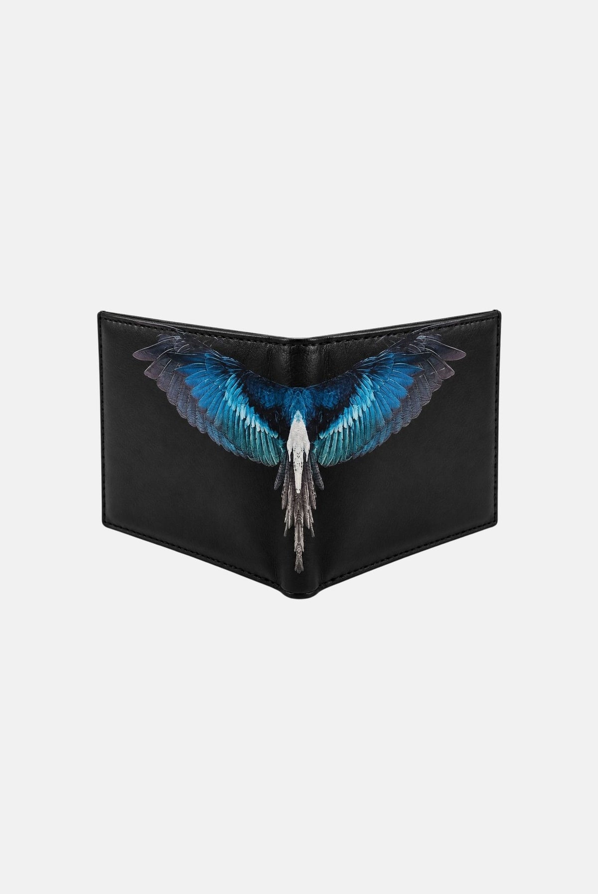 MARCELO BURLON COUNTY OF MILAN Portafoglio BLUE WINGS nero e blu per uomo e donna COMAF261042 . MARCELO BURLON COUNTY OF MILAN