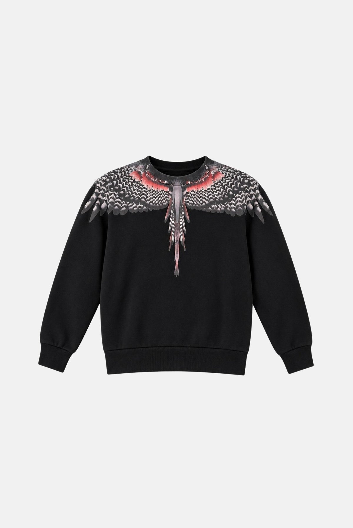MARCELO BURLON COUNTY OF MILAN Felpa girocollo WINGS nero per donna, ragazzi e bambini F6CMJBSW042 110 MARCELO BURLON COUNTY OF MILAN