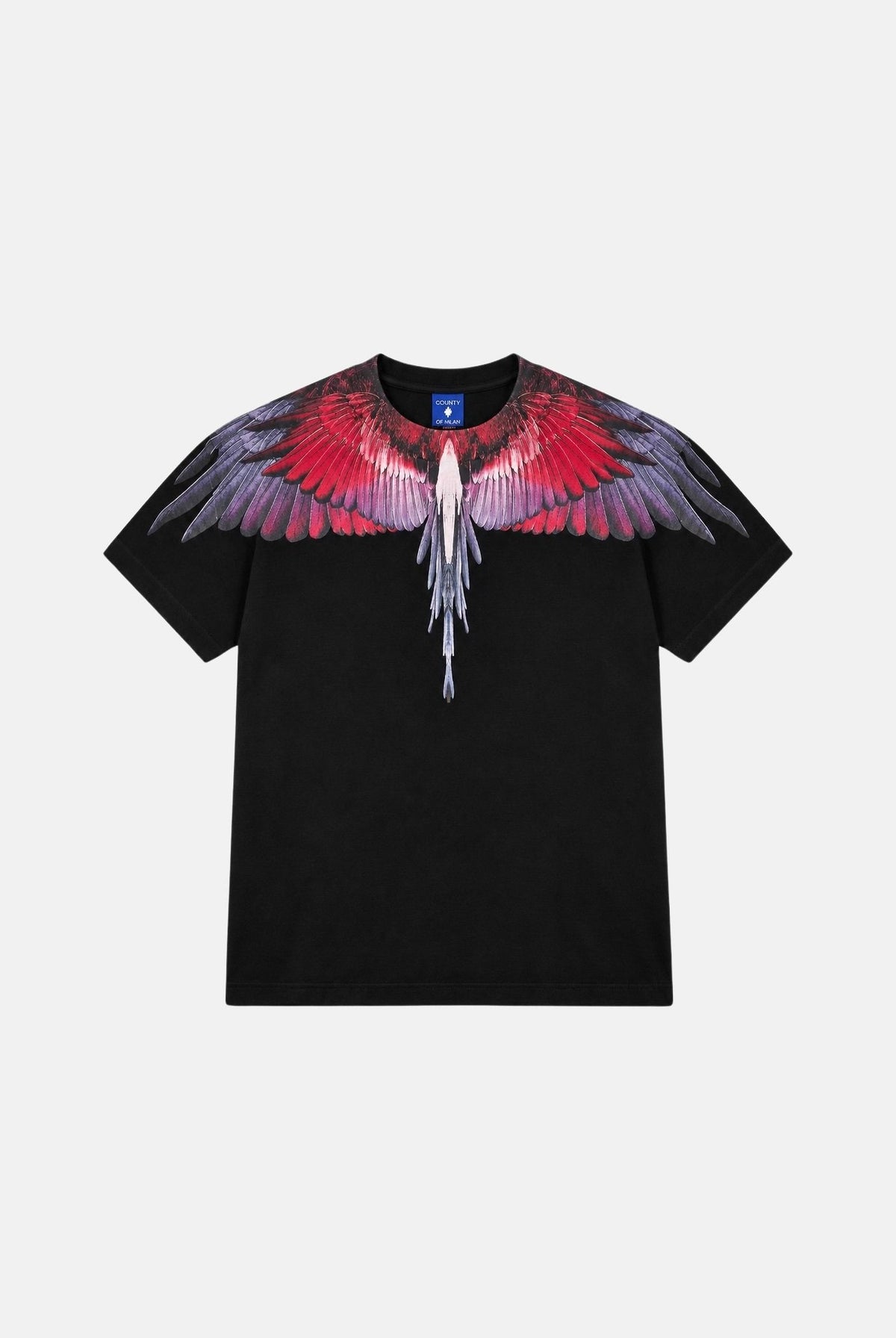 MARCELO BURLON COUNTY OF MILAN T-shirt WINGS JERSEY nera per donna, ragazzi e bambini F6CMJBTH028 110 MARCELO BURLON COUNTY OF MILAN
