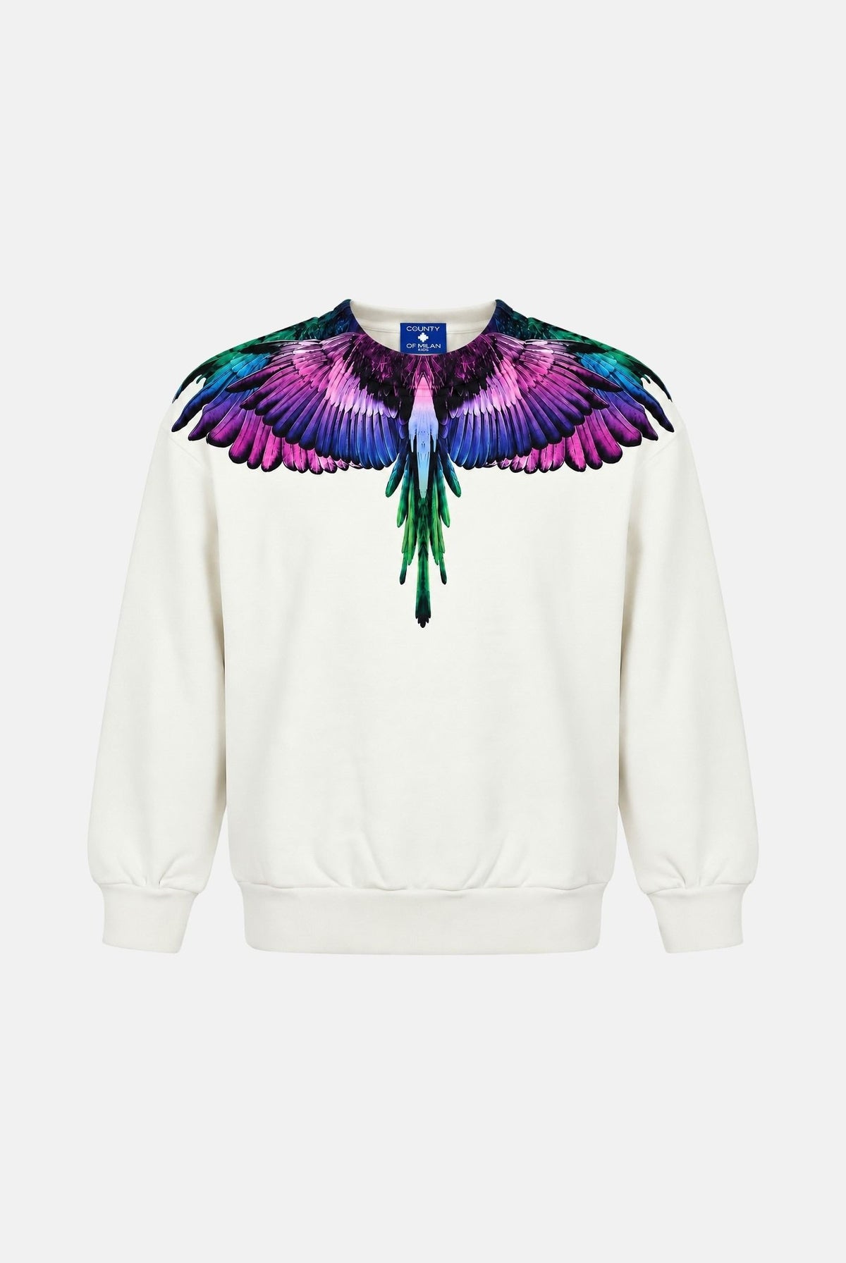 MARCELO BURLON COUNTY OF MILAN Felpa girocollo WINGS cocco per donna, ragazzi e bambini F6CMJGSW061 412 MARCELO BURLON COUNTY OF MILAN