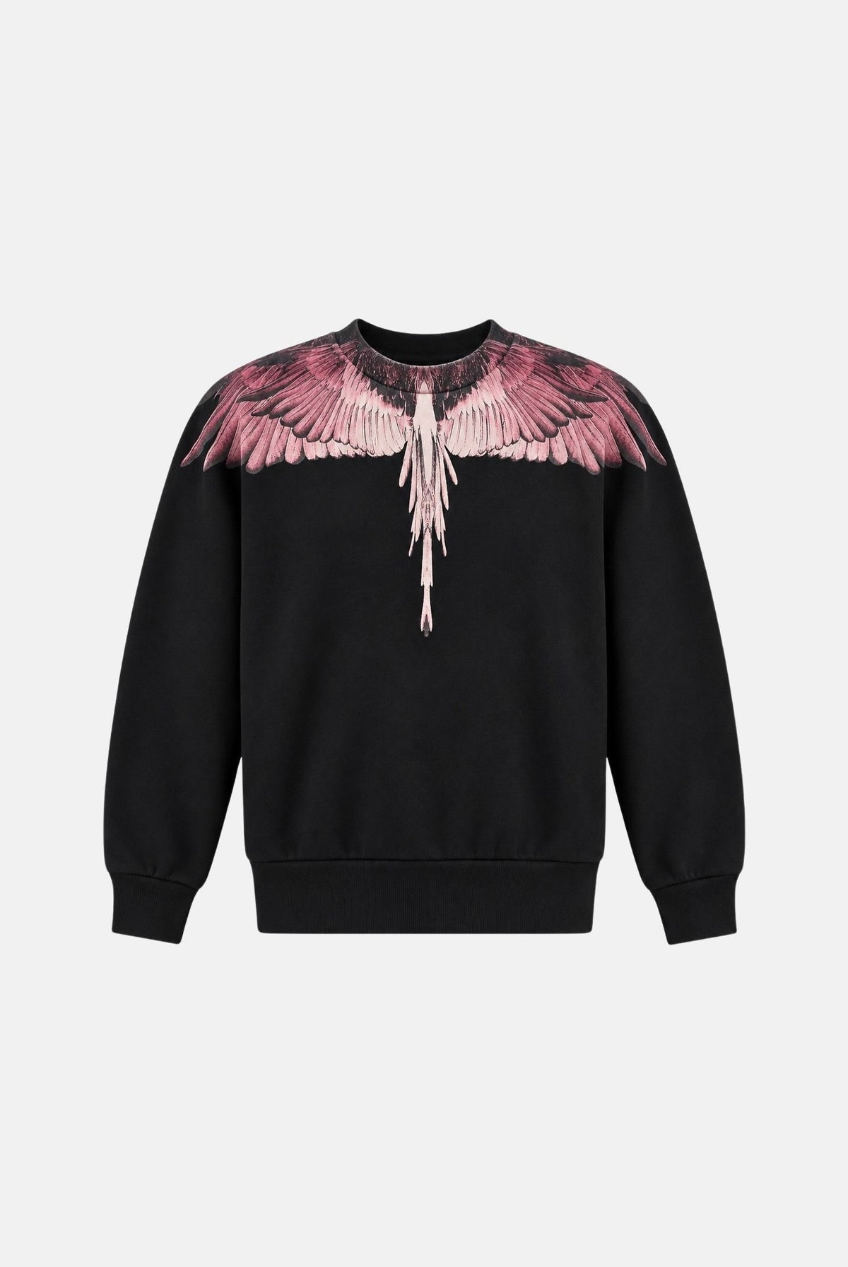MARCELO BURLON COUNTY OF MILAN Felpa girocollo WINGS nera per donna, ragazzi e bambini F6CMJGSW089 110 MARCELO BURLON COUNTY OF MILAN