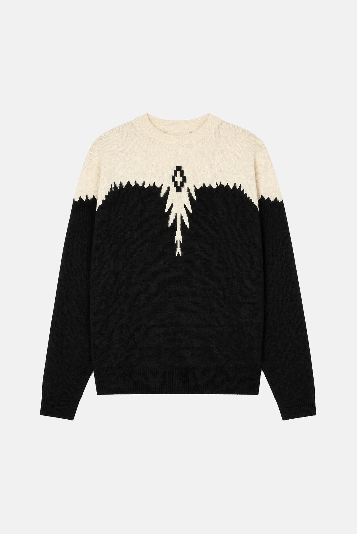 MARCELO BURLON COUNTY OF MILAN Maglione girocollo JUMPER nera-bianca da uomo F6CMMAJP024 110-91 MARCELO BURLON COUNTY OF MILAN