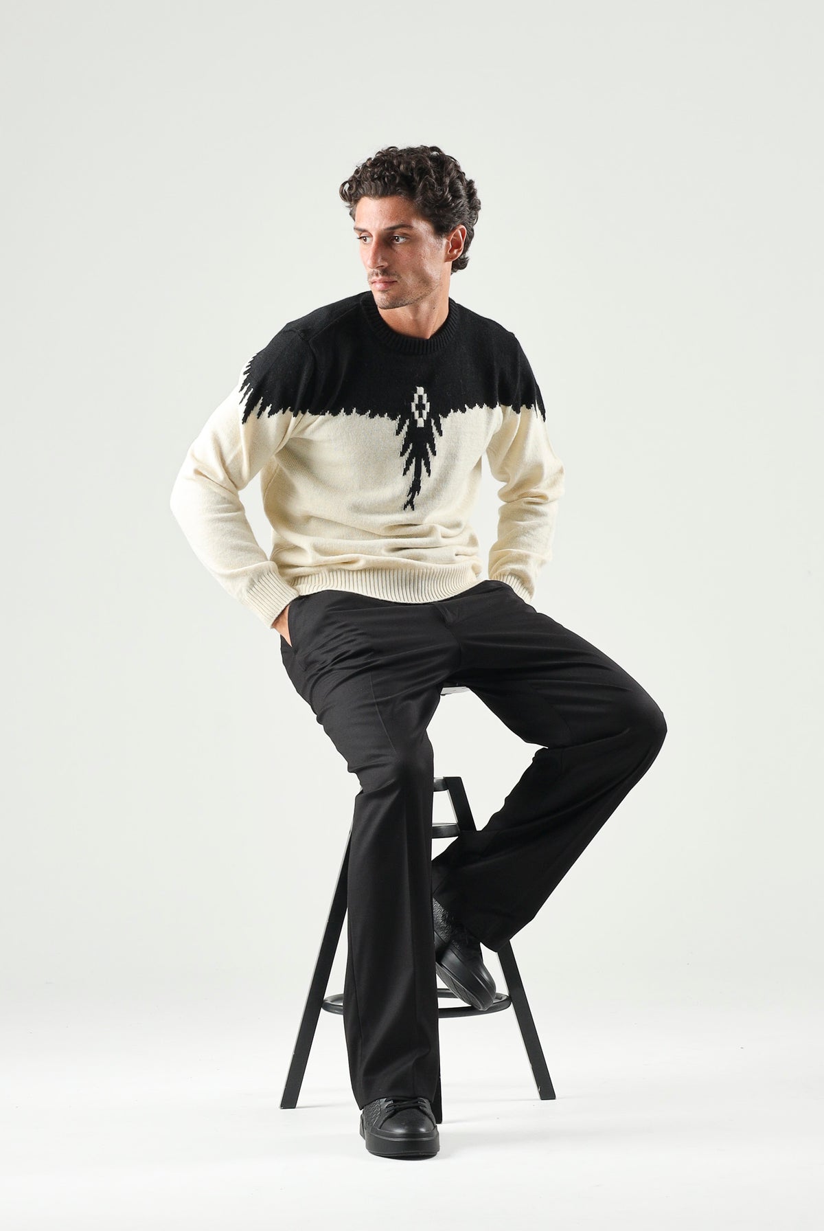 MARCELO BURLON COUNTY OF MILAN Maglione girocollo JUMPER cocco da uomo F6CMMAJP024 412 MARCELO BURLON COUNTY OF MILAN