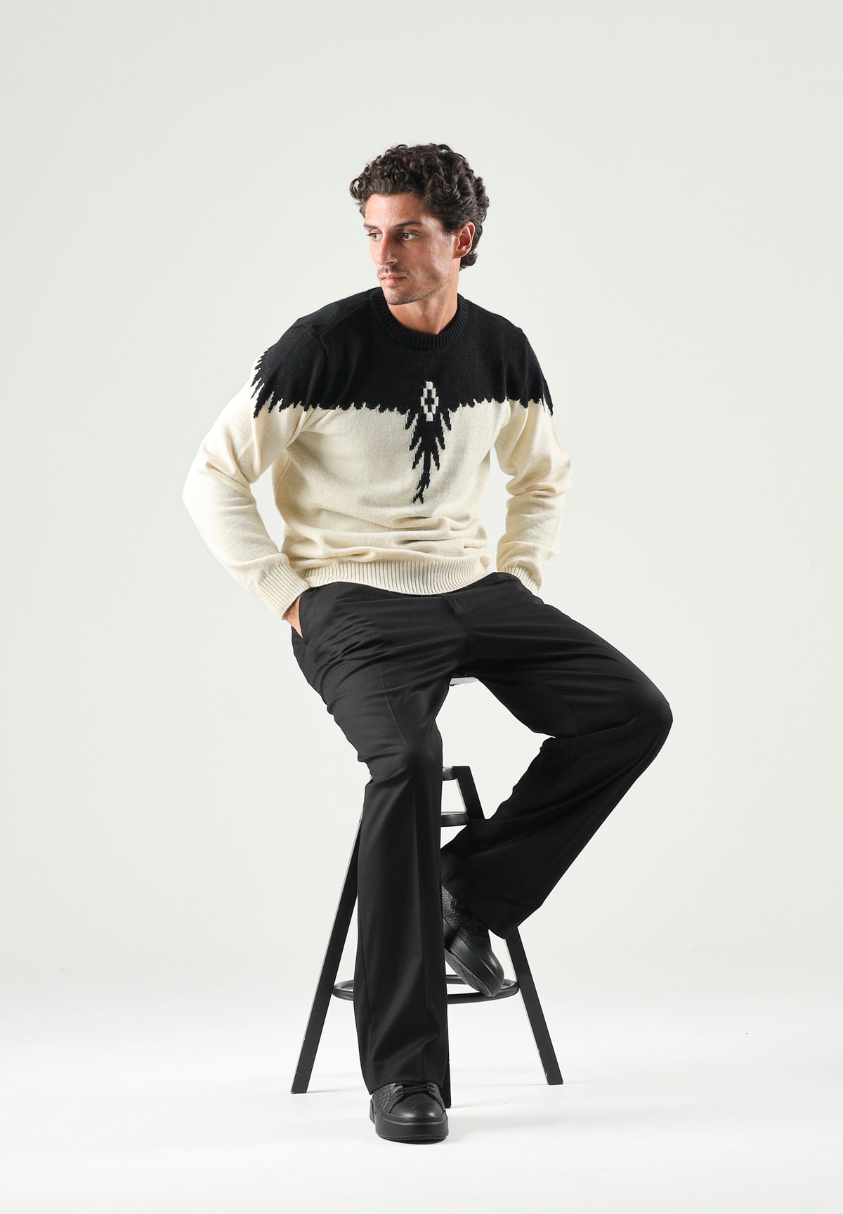 MARCELO BURLON COUNTY OF MILAN Maglia girocollo JUMPER cocco da uomo F6CMMAJP024 412 MARCELO BURLON COUNTY OF MILAN