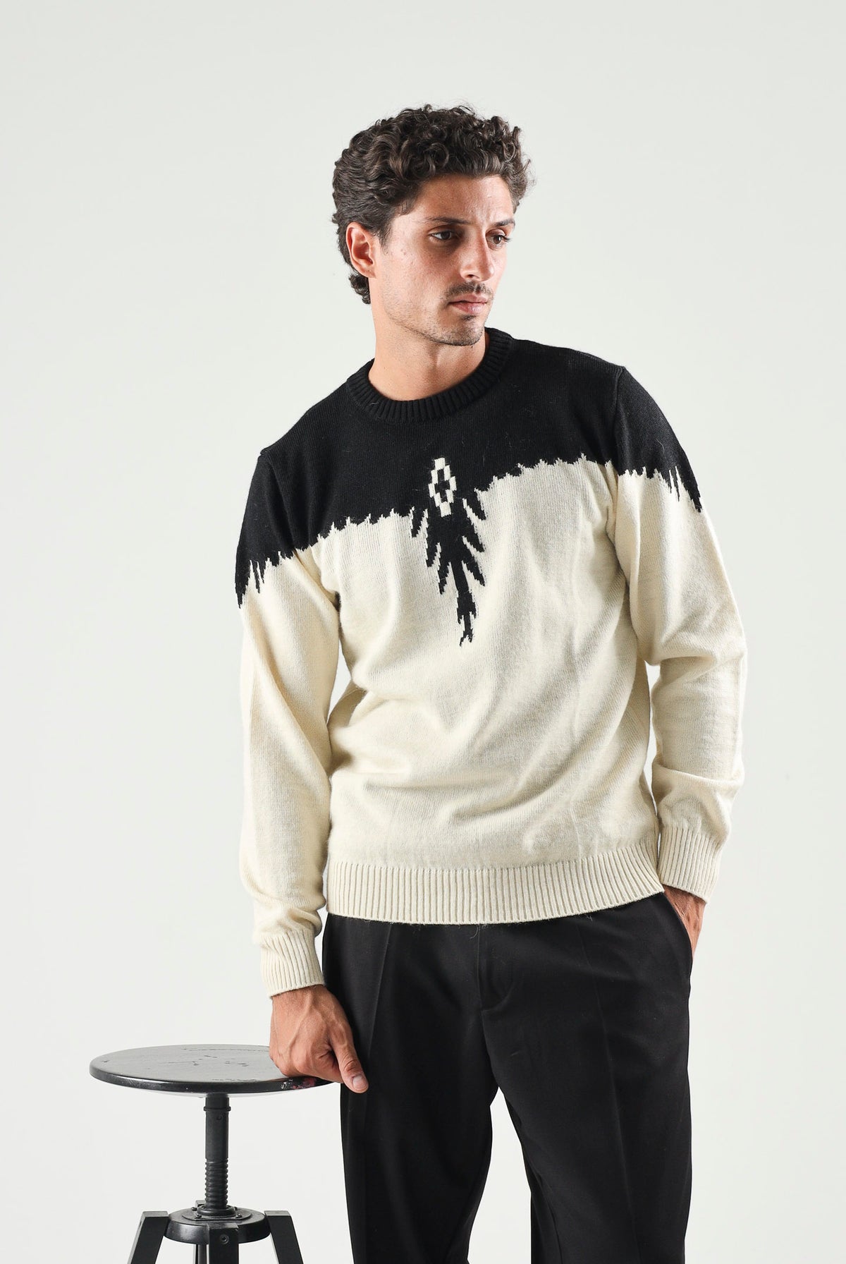 MARCELO BURLON COUNTY OF MILAN Maglione girocollo JUMPER cocco da uomo F6CMMAJP024 412 MARCELO BURLON COUNTY OF MILAN
