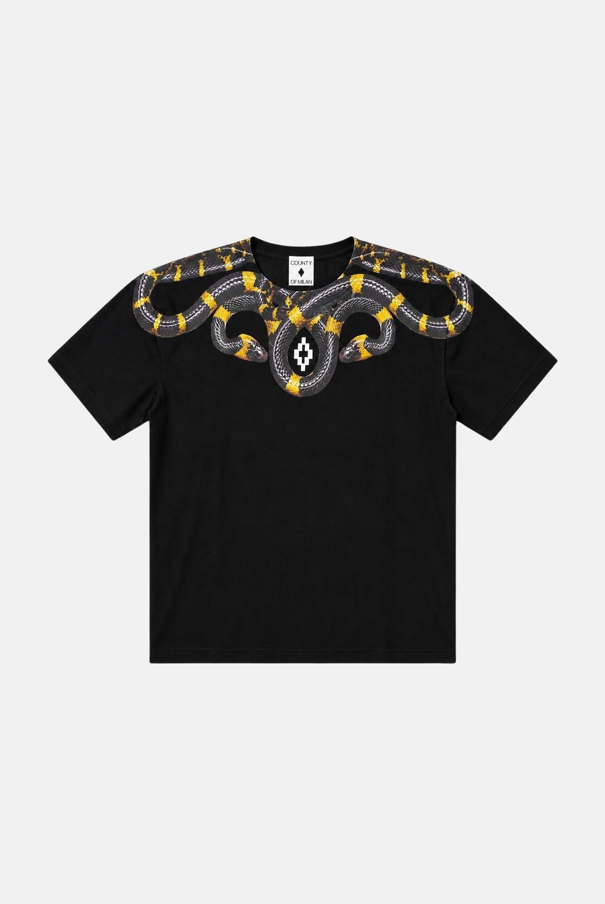 MARCELO BURLON COUNTY OF MILAN T-shirt manica corta SNAKE REAL nera da uomo F6CMMATH086 110 MARCELO BURLON COUNTY OF MILAN