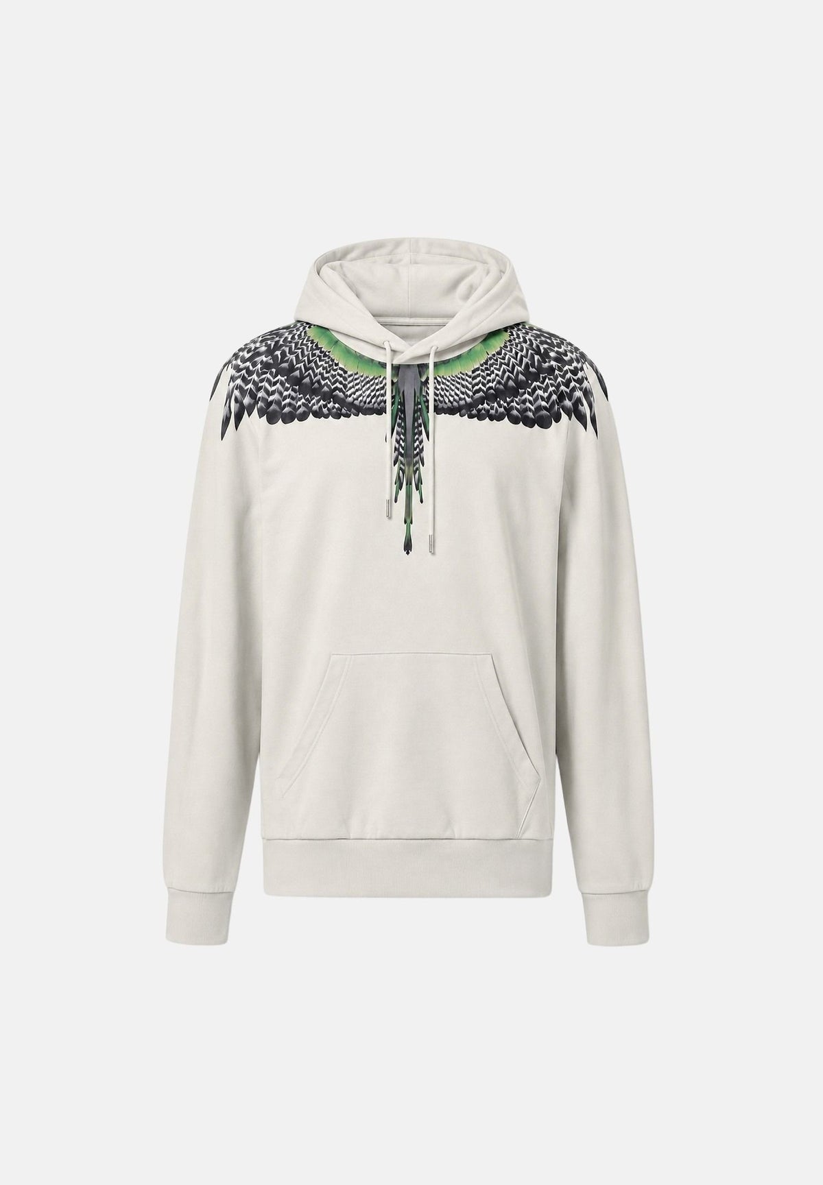 MARCELO BURLON COUNTY OF MILAN Felpa con cappuccio cocco per uomo con iconiche ali verdi sulle spalle. F6CMMAHS037 412 MARCELO BURLON COUNTY OF MILAN