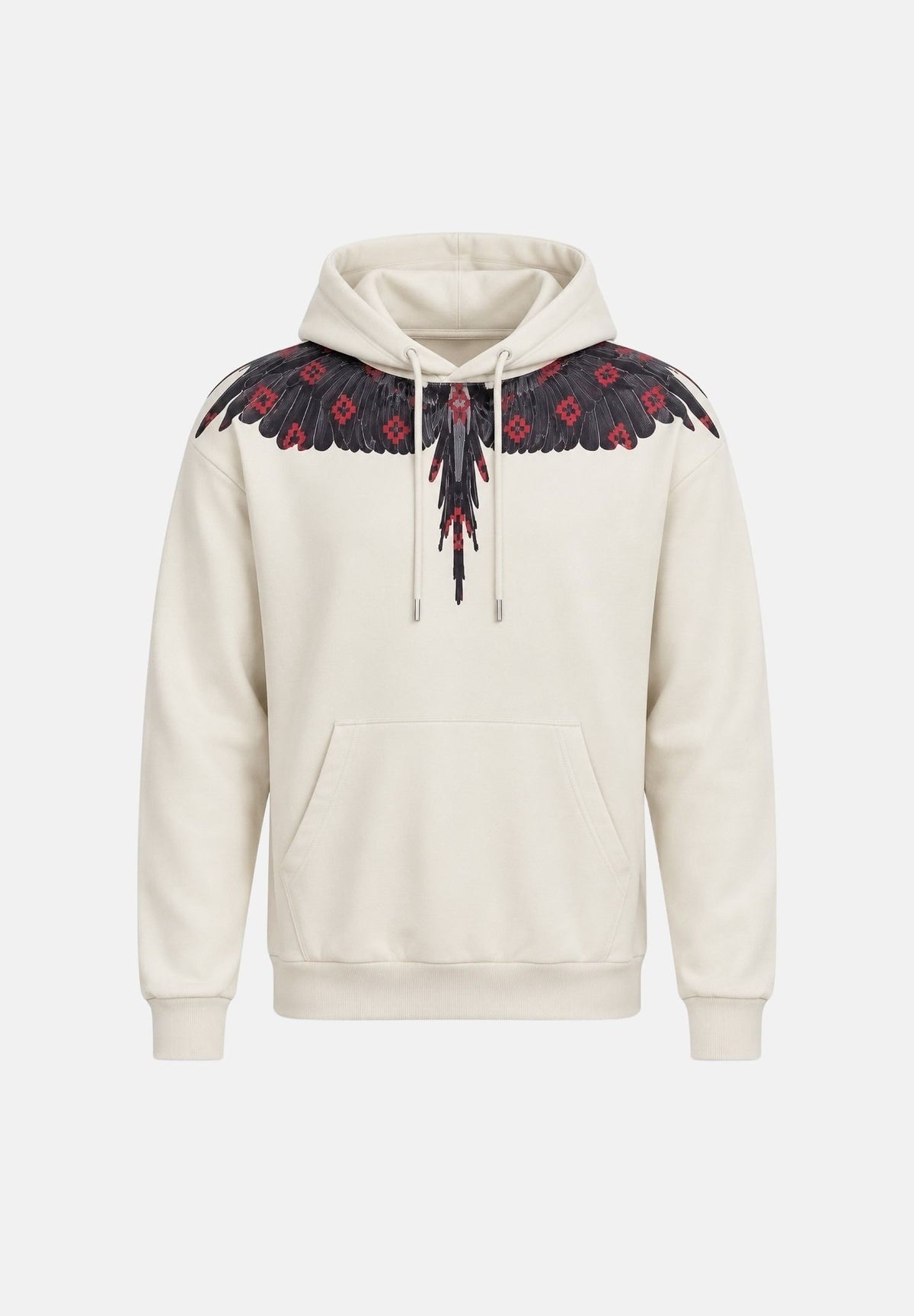 MARCELO BURLON COUNTY OF MILAN Felpa con cappuccio cocco per uomo con stampa Wings Black sulle spalle. F6CMMAHS067 412 MARCELO BURLON COUNTY OF MILAN