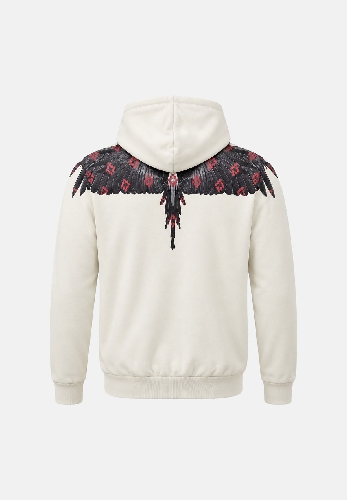 MARCELO BURLON COUNTY OF MILAN Felpa con cappuccio cocco per uomo con stampa Wings Black sulle spalle. F6CMMAHS067 412 MARCELO BURLON COUNTY OF MILAN