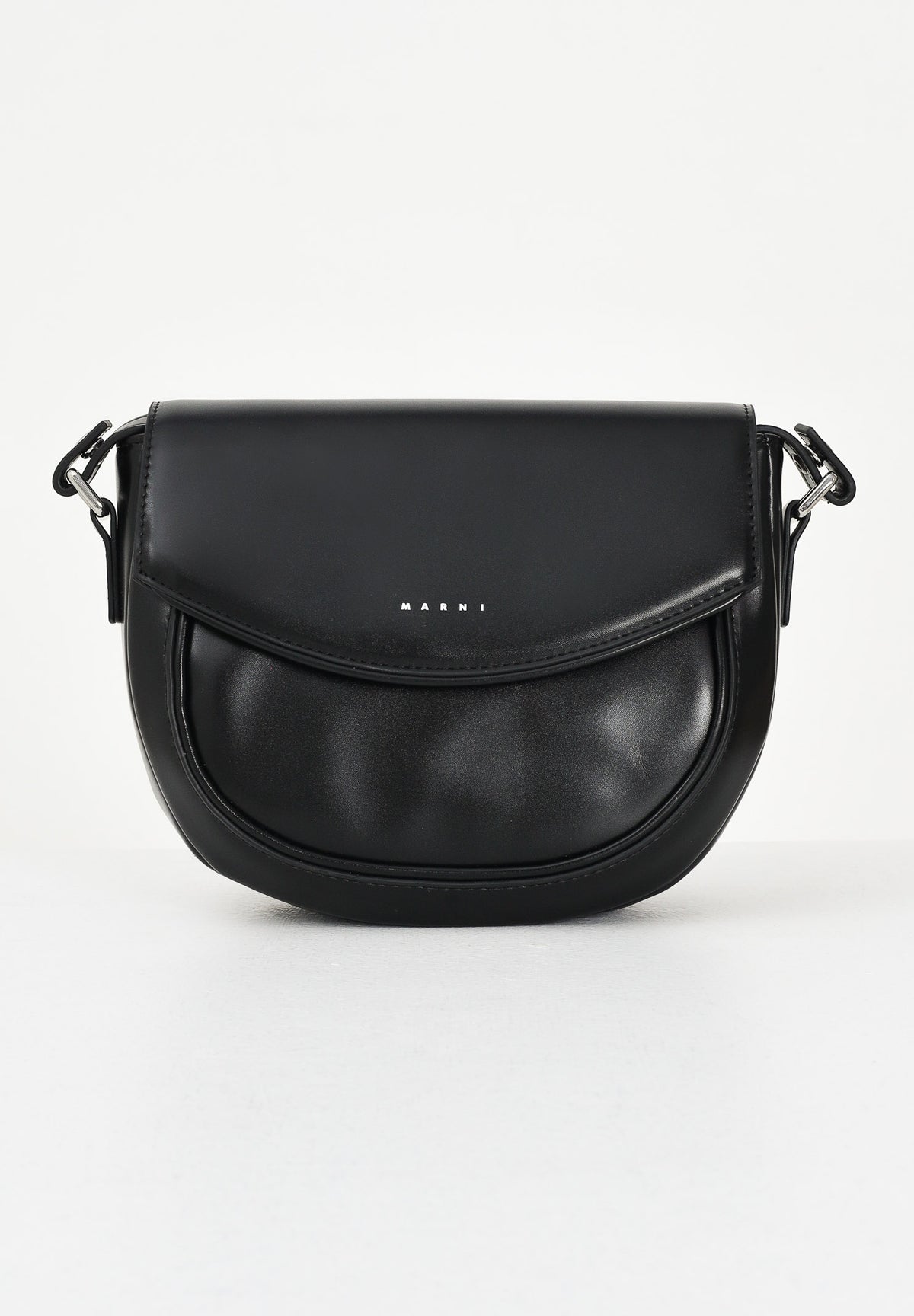 MARNI Borsa a tracolla Smile nera da donna con finitura effetto pelle M01476M00TK 0M900 MARNI