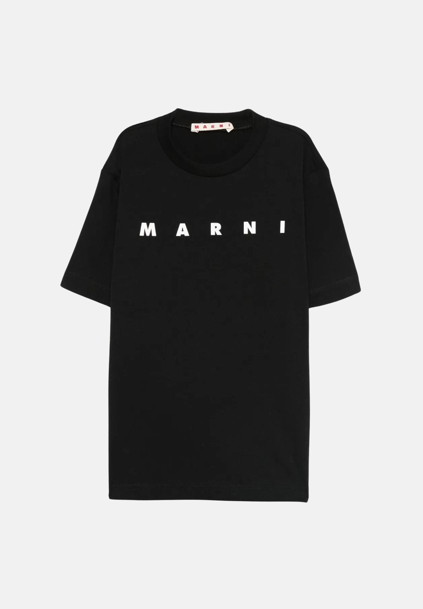 MARNI T-shirt a manica corta nera per donna, ragazzi e bambini con stampa logo M01601M00RF 0M900 MARNI