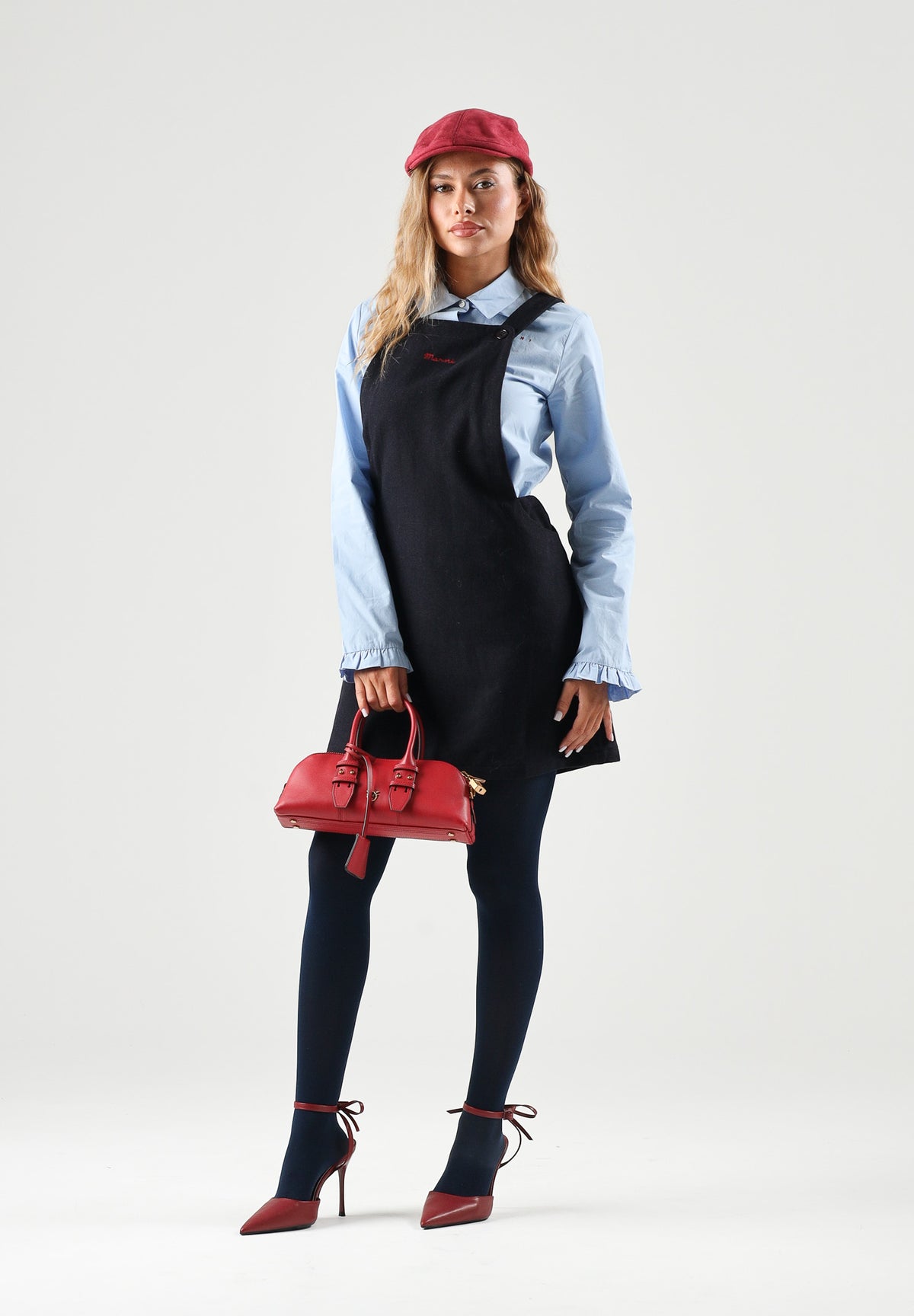 MARNI Abito salopette denim scuro per donna, ragazza e bambina con bretelle regolabili e tasche applicate M01847M00XK 0M862 MARNI