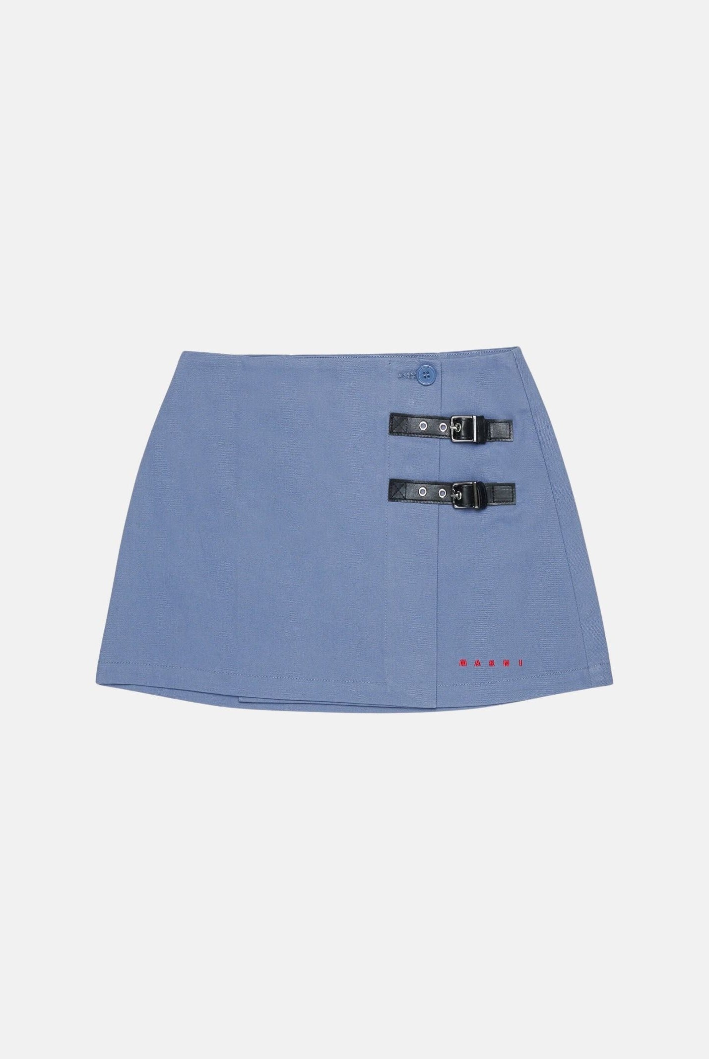 MARNI Gonna Thunderstone azzurro cielo, per donna, ragazzi e bambini con logo ricamato e doppi dettagli fibbia laterali. M01858M00XI 0M865 MARNI