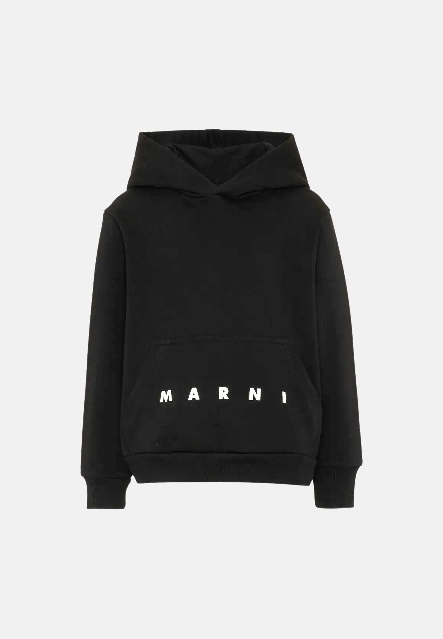 MARNI Felpa con cappuccio HODDIE nera per donna, ragazzi e bambini con logo Marni frontale e tasca a marsupio. M01883M00V0 0M900 MARNI