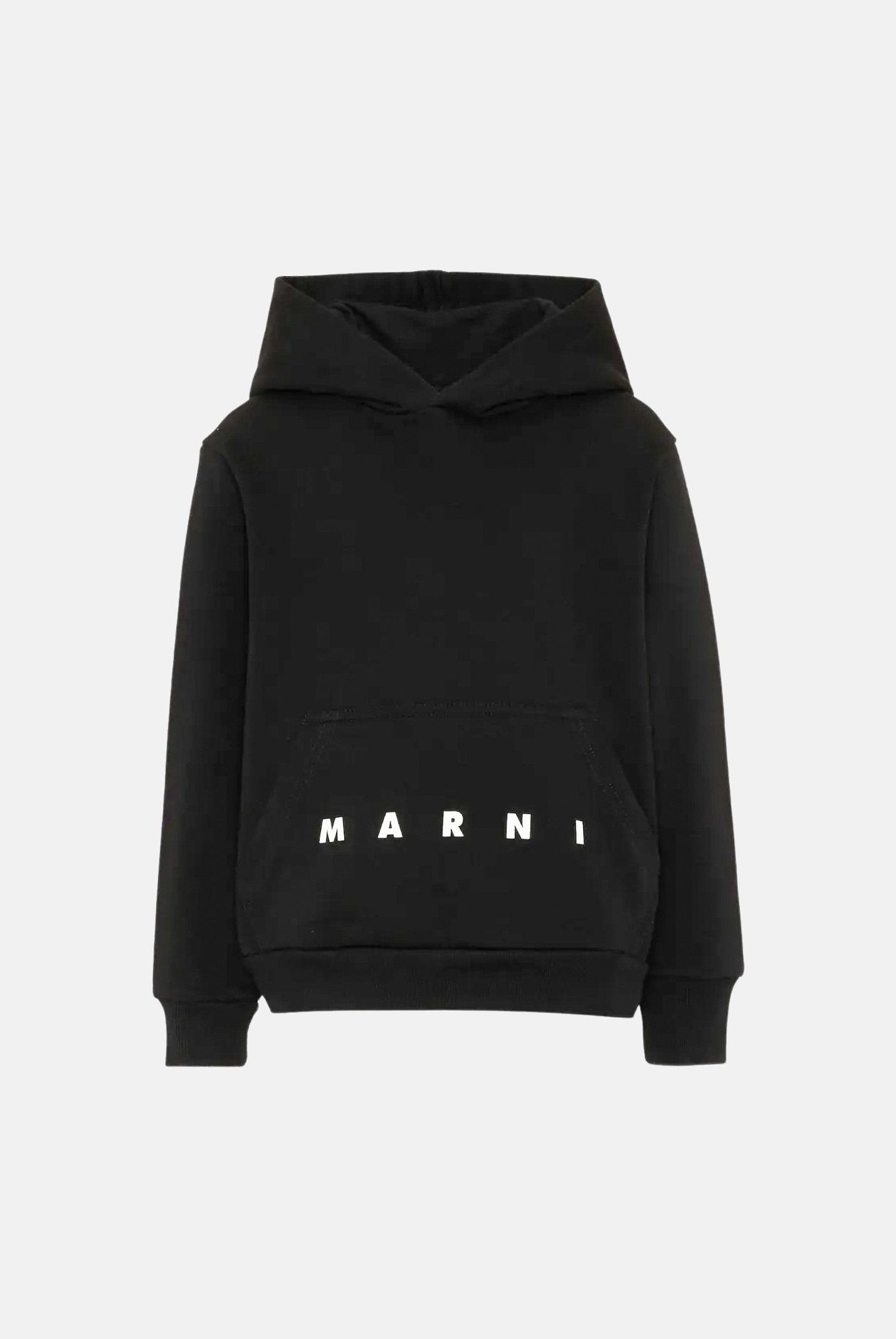 MARNI Felpa con cappuccio HODDIE nera per donna, ragazzi e bambini con logo Marni frontale e tasca a marsupio. M01883M00V0 0M900 MARNI