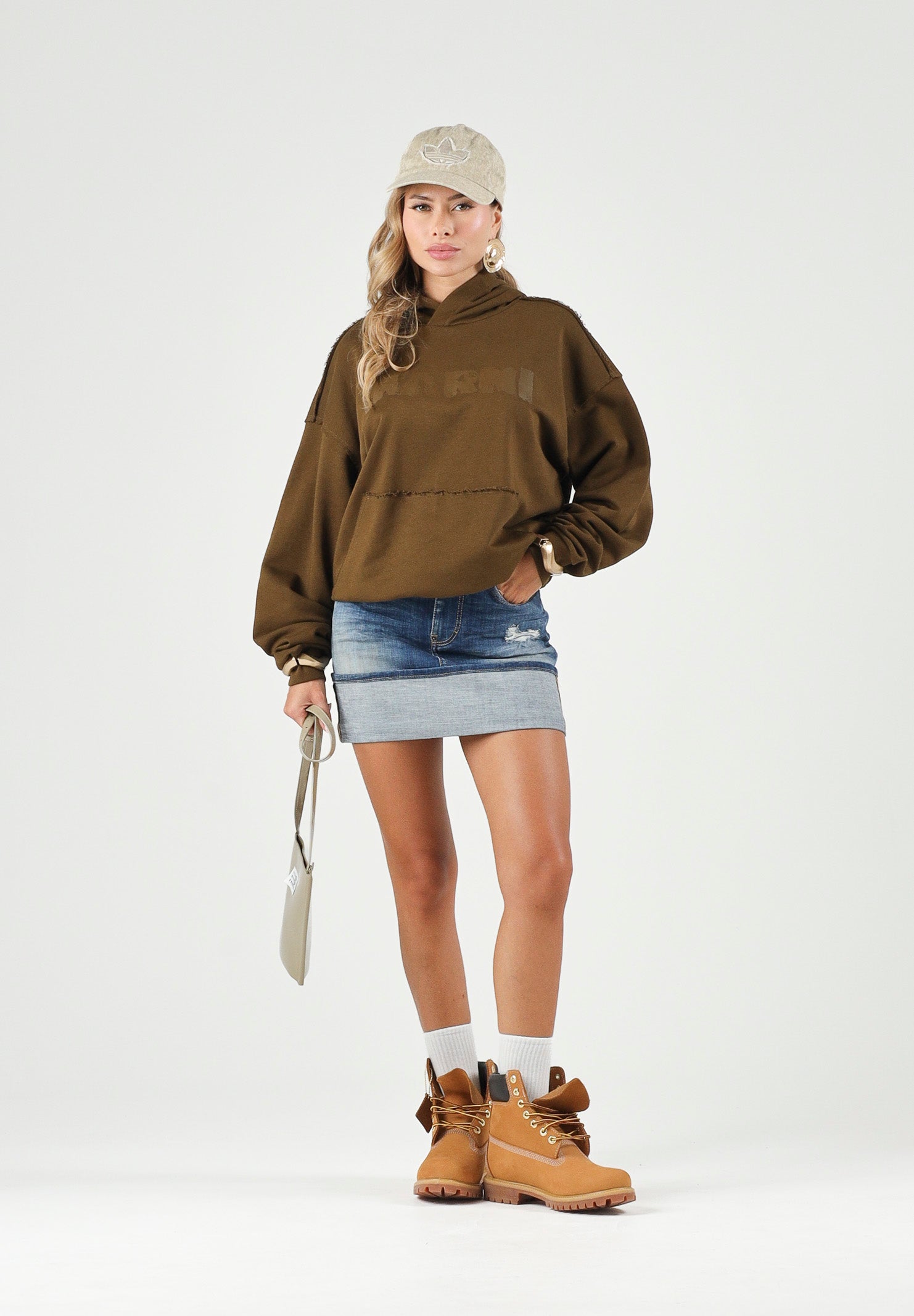 MARNI Felpa in cotone marrone caldo per donna, ragazzi e bambini con cappuccio e tasca a marsupio M01886M00YA 0M721 MARNI