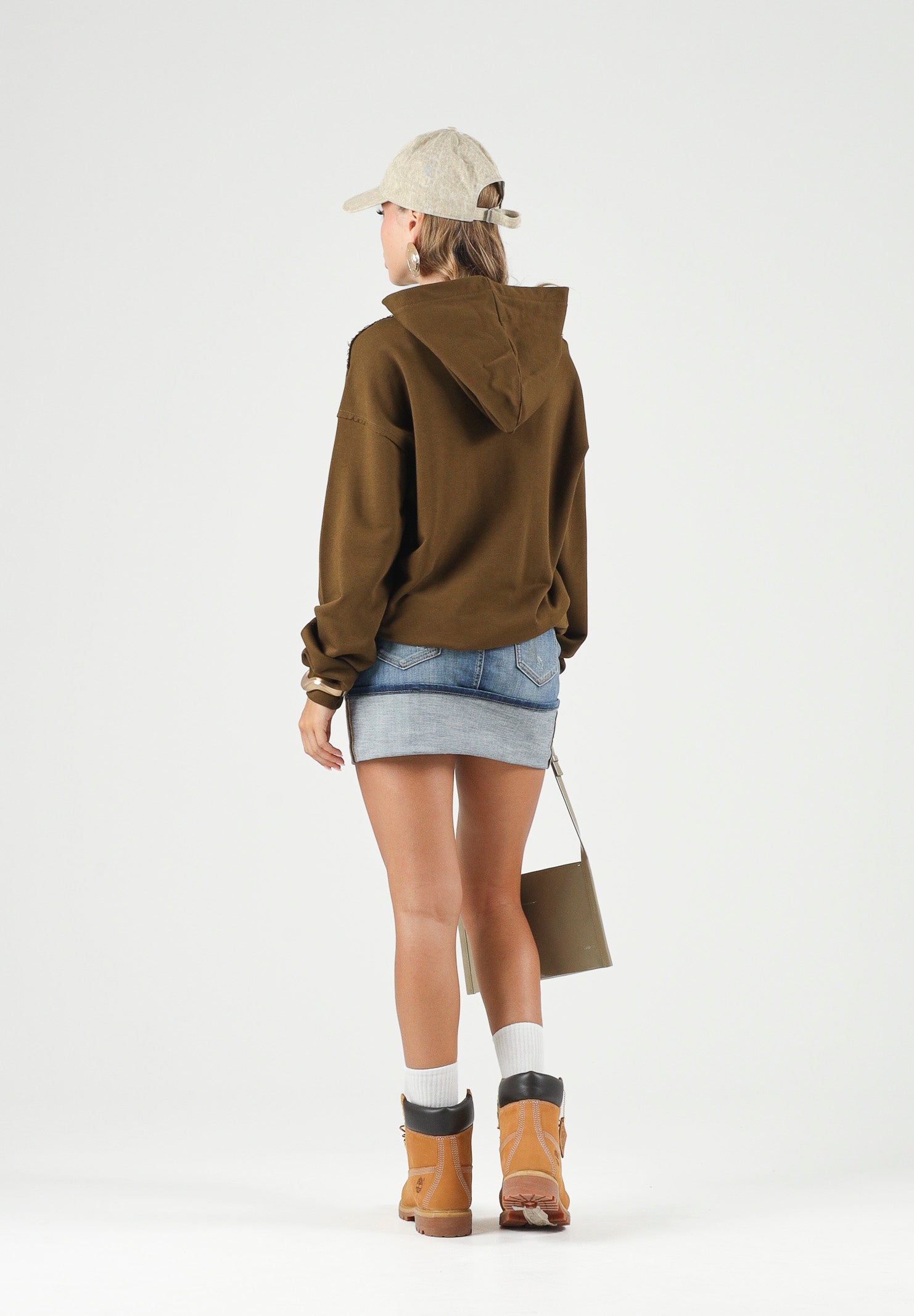 MARNI Felpa in cotone marrone caldo per donna, ragazzi e bambini con cappuccio e tasca a marsupio M01886M00YA 0M721 MARNI