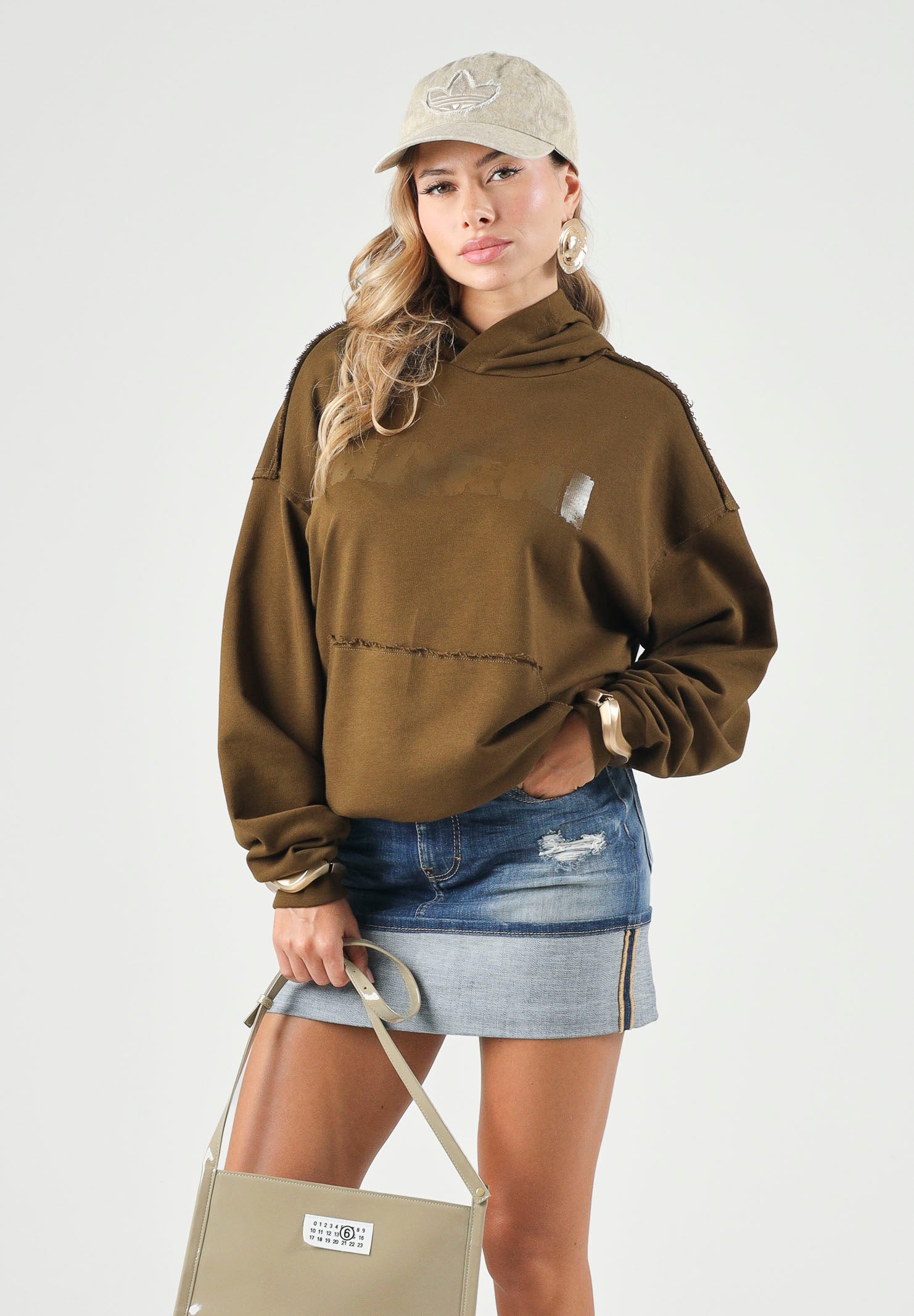 MARNI Felpa in cotone marrone caldo per donna, ragazzi e bambini con cappuccio e tasca a marsupio M01886M00YA 0M721 MARNI