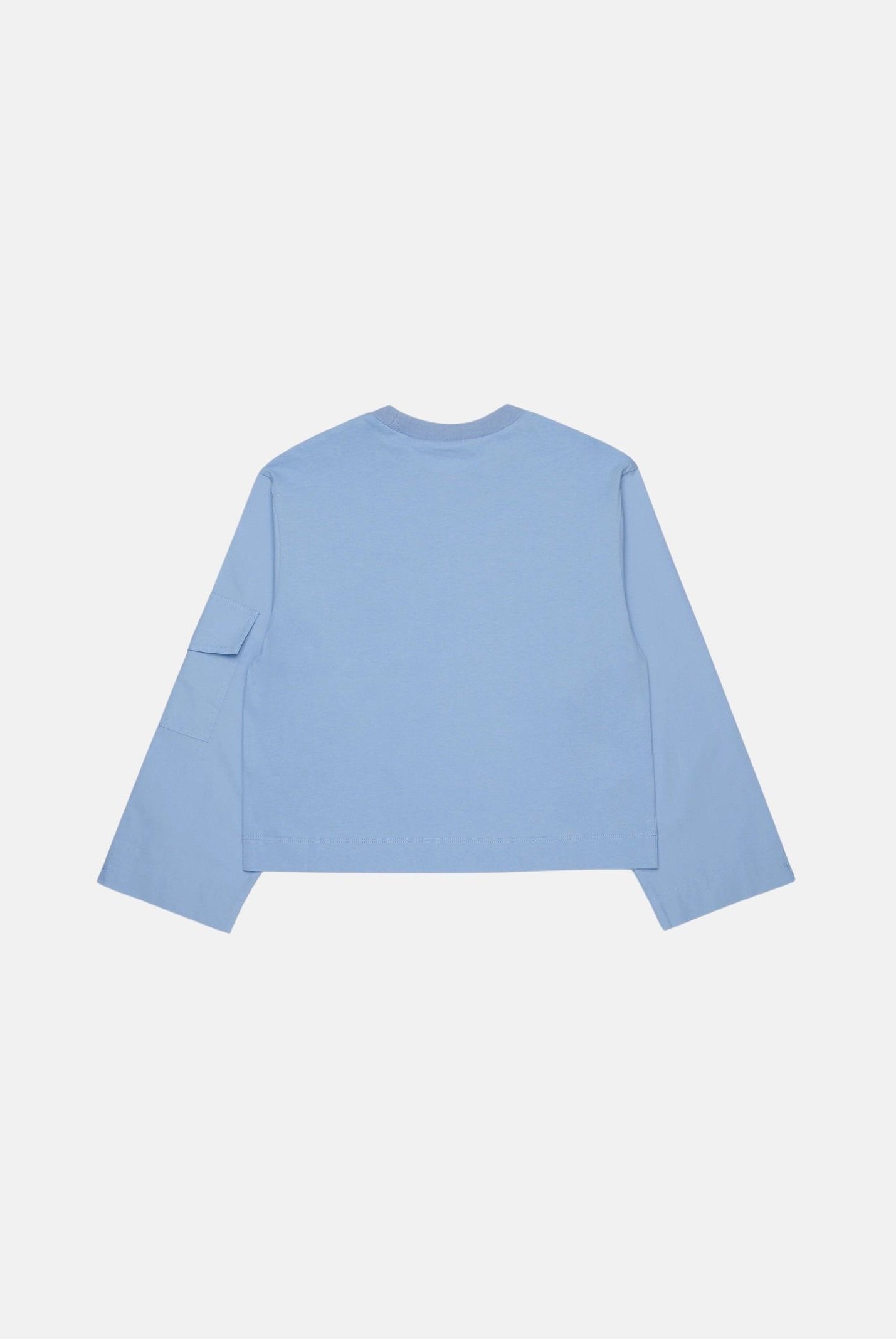 MARNI T-shirt manica lunga azzurro cielo per donna, ragazzi e bambini con logo frontale. M01905M00YM 0M863 MARNI