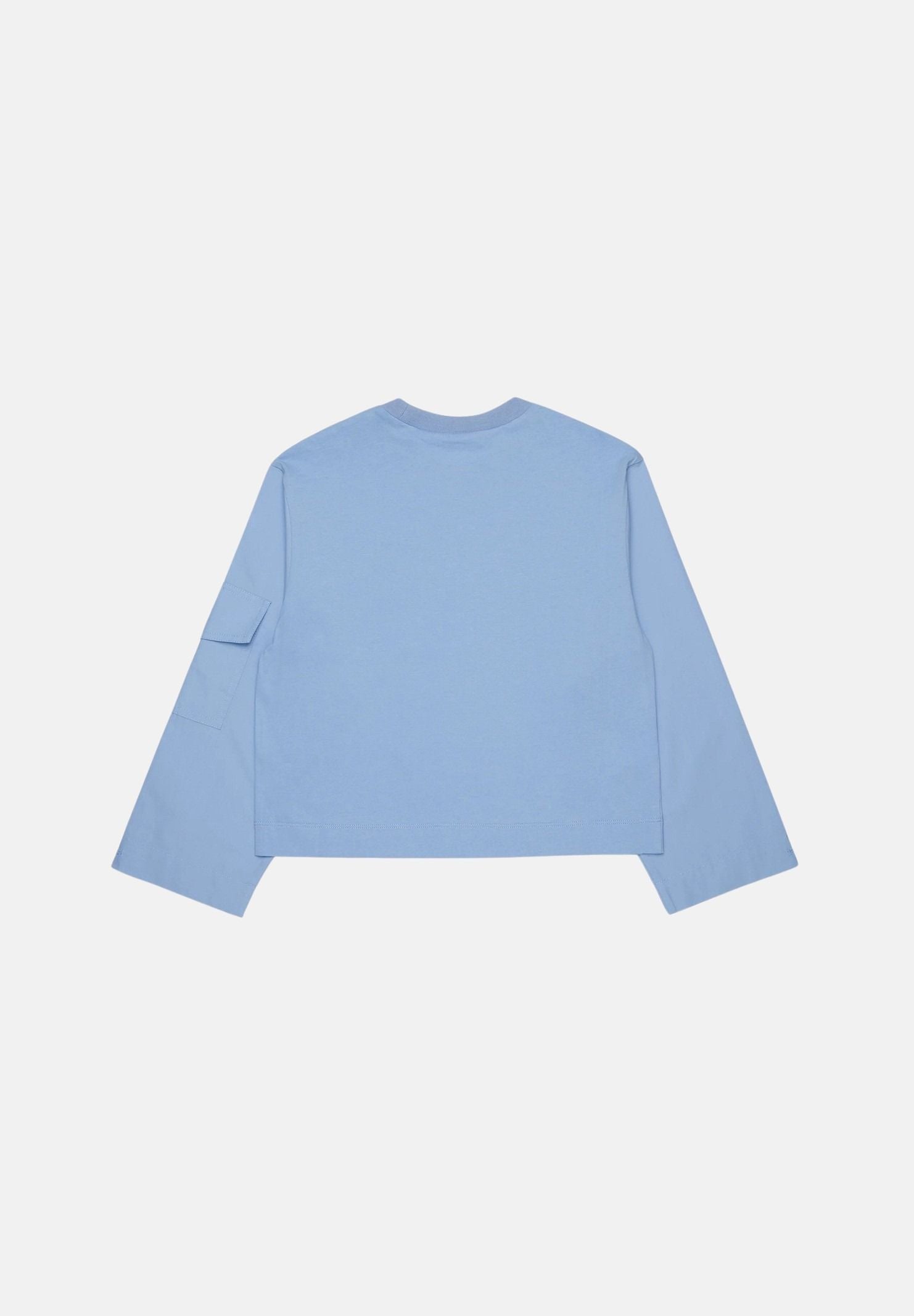 MARNI T-shirt manica lunga azzurro cielo per donna, ragazzi e bambini con logo frontale. M01905M00YM 0M863 MARNI