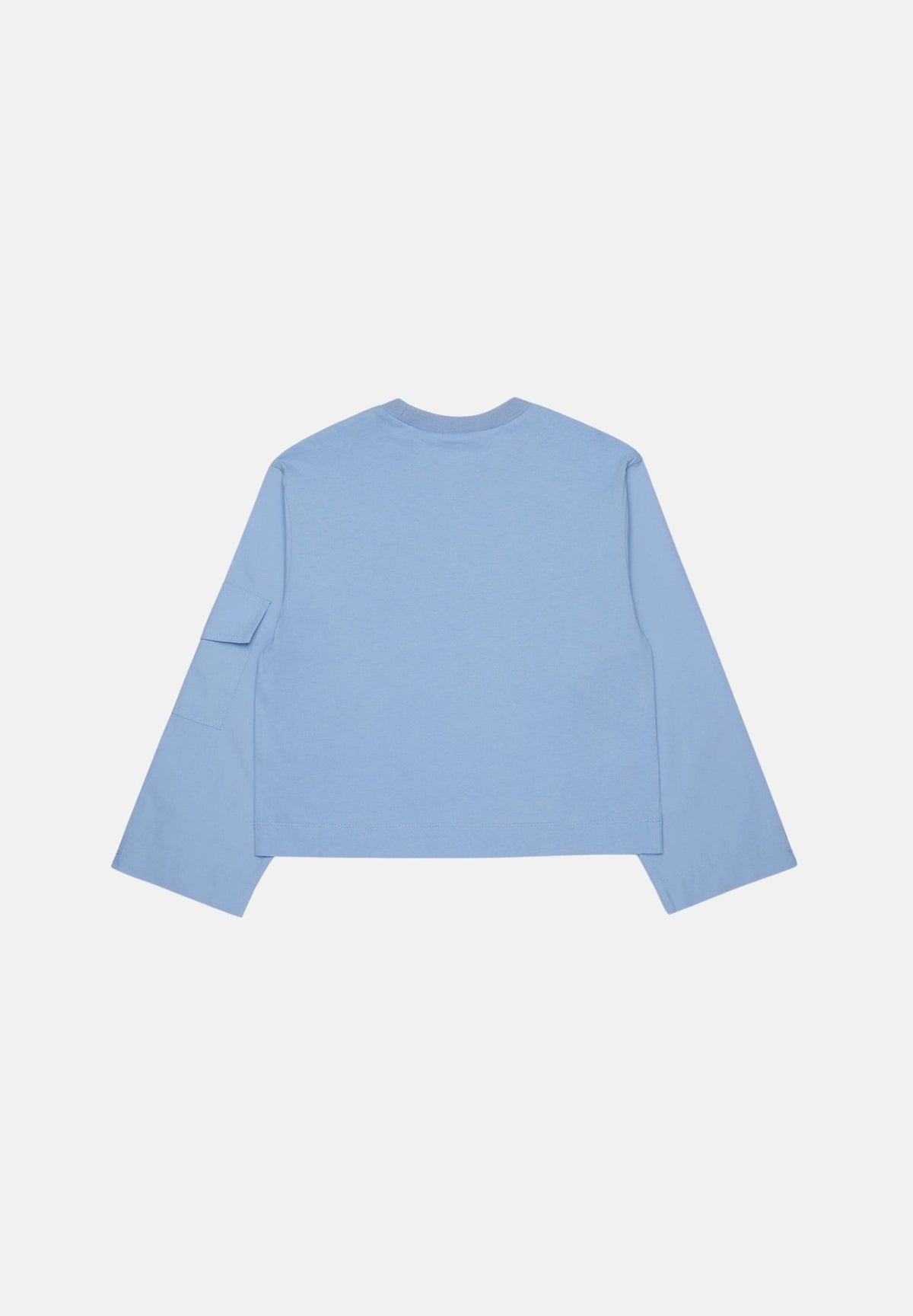 MARNI T-shirt manica lunga azzurro cielo per donna, ragazzi e bambini con logo frontale. M01905M00YM 0M863 MARNI