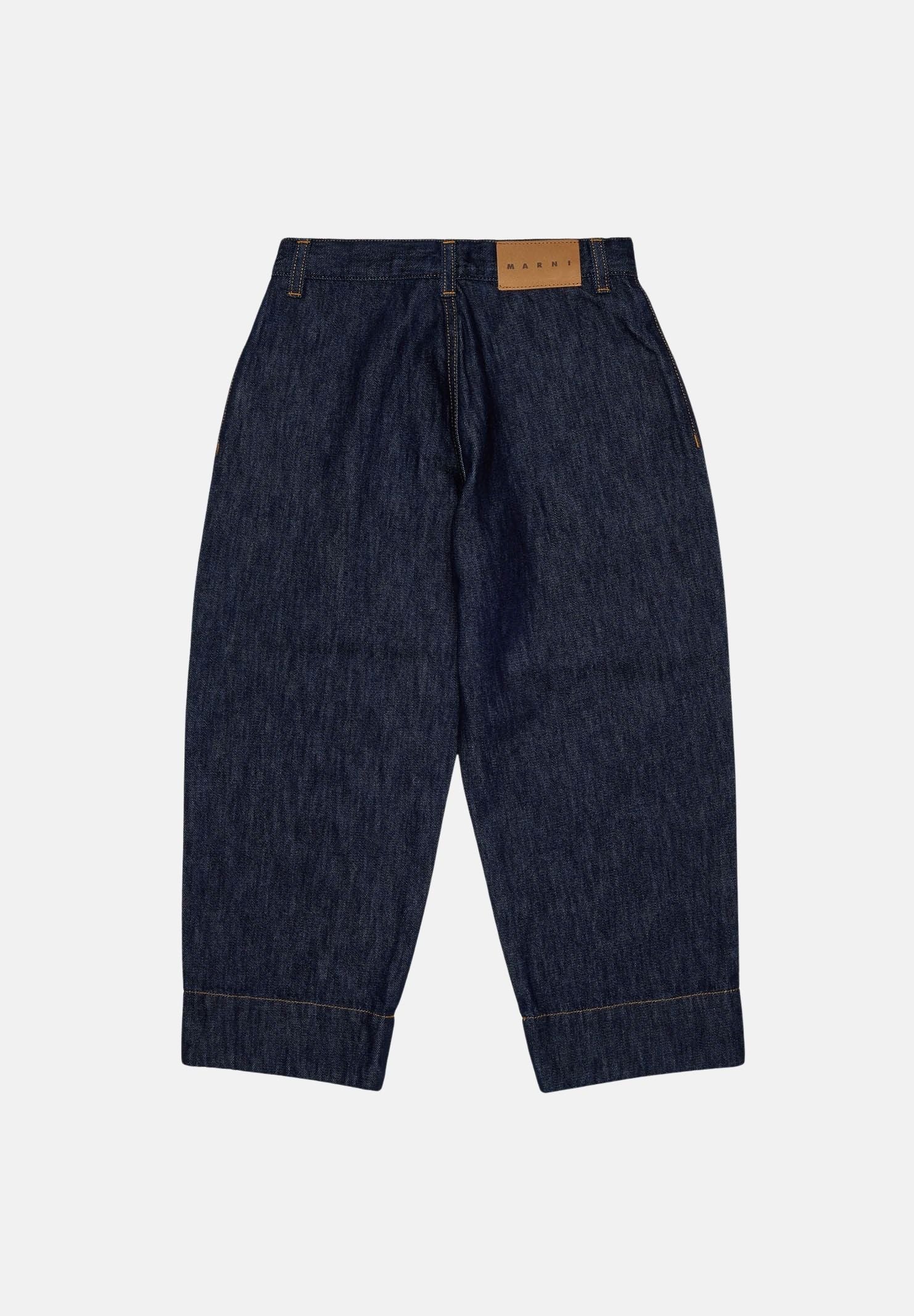 MARNI Jeans denim blu scuro per donna, ragazzi e bambini con taglio cropped M01909M00XY 0M01 MARNI