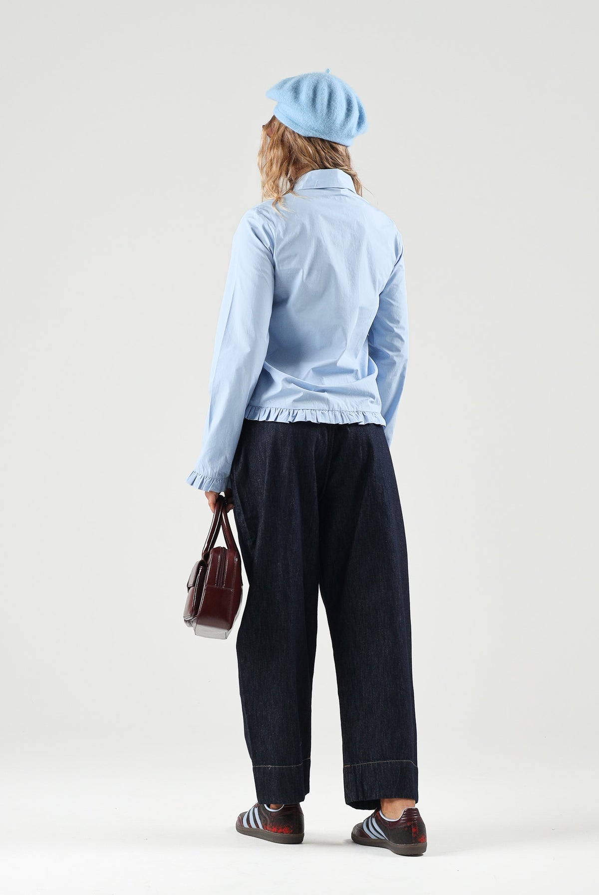 MARNI Camicia manica lunga powder celeste per donna, ragazzi e bambini con colletto classico e bottoni frontali a contrasto. M01948M00UW 0M863 MARNI
