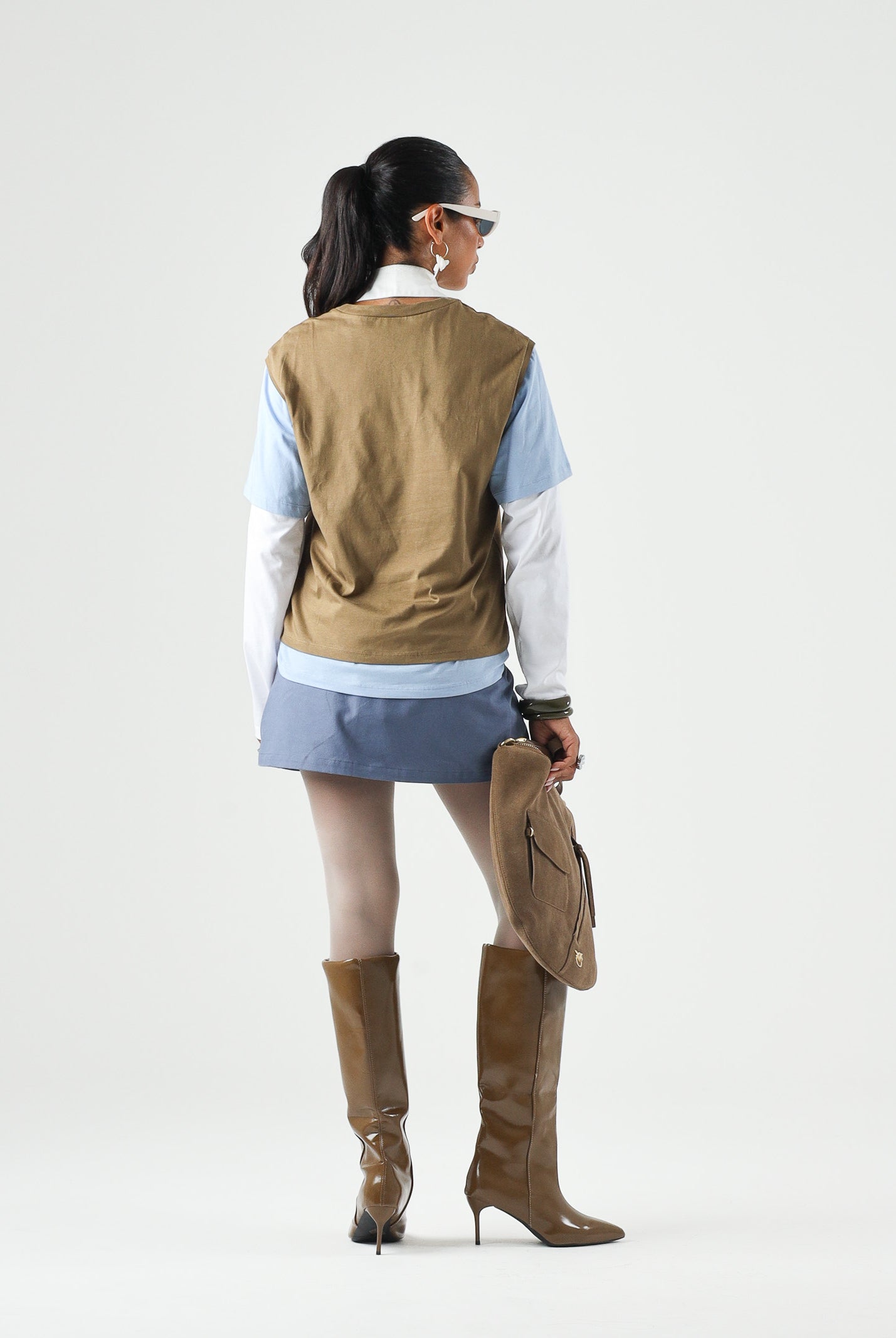 MARNI T-shirt beige e azzurra per donna, ragazzi e bambini con design doppio strato e logo M01953M00RF 0M721 MARNI
