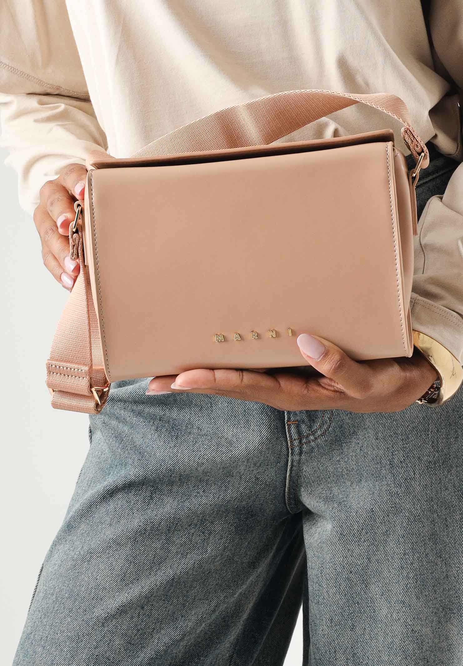 MARNI Borsa a tracolla VIVIAN SHOULDER BAG colore Powder Pink, rosa cipria da donna M01967M00TK 0M315 MARNI