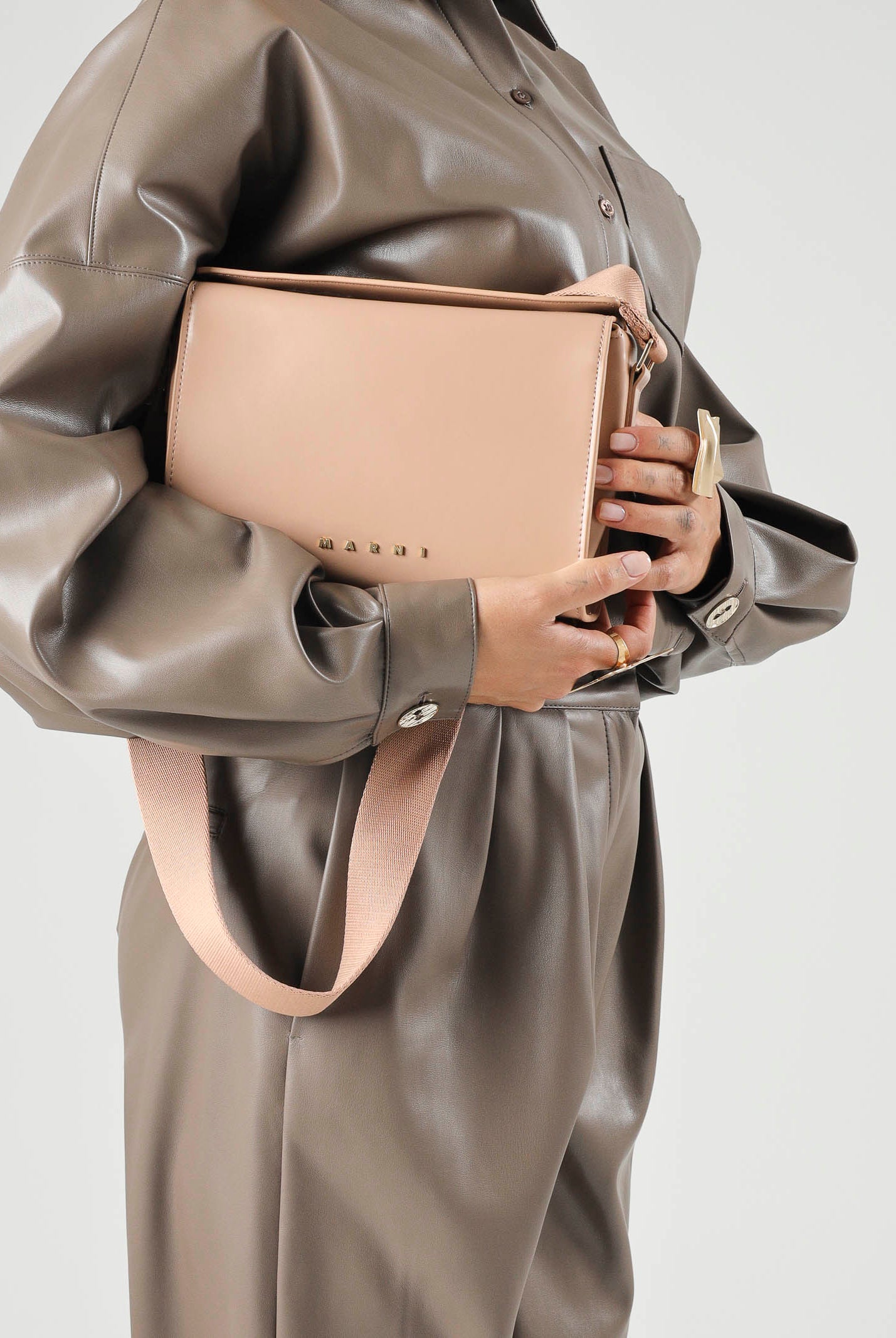 MARNI Borsa a tracolla VIVIAN SHOULDER BAG colore Powder Pink, rosa cipria da donna M01967M00TK 0M315 MARNI